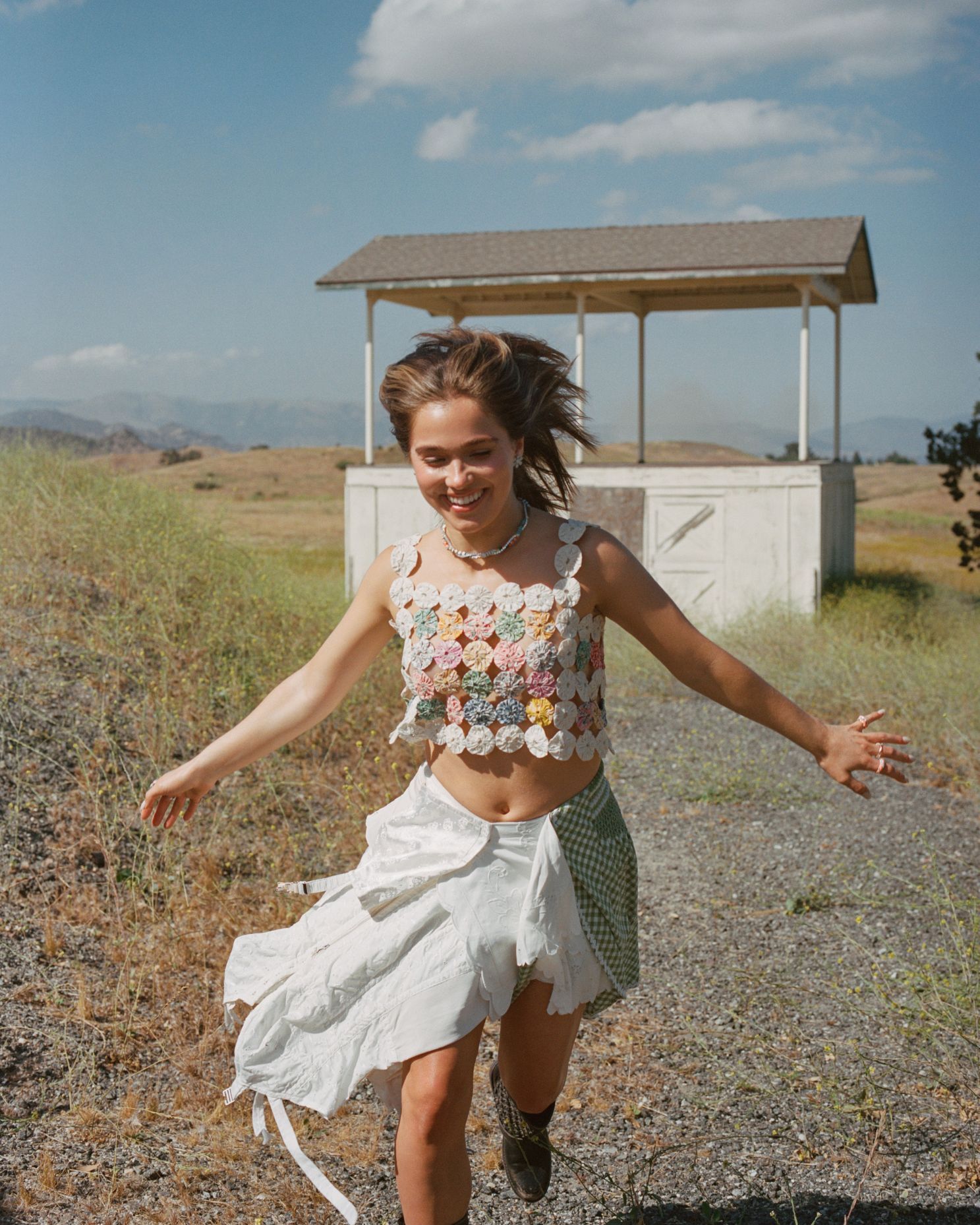 Actress Haley Lu Richardson, from The White Lotus and Ponies, wearing natural diamonds