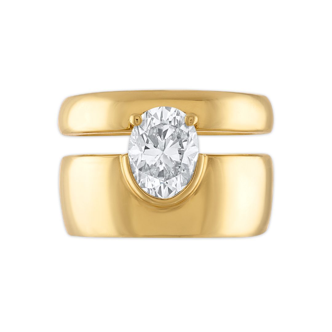 Choosing a diamond shape that matches your personal style is the ultimate engagement ring flex. See Jade Ruzzo's oval-shape diamond engagement ring for inspiration.