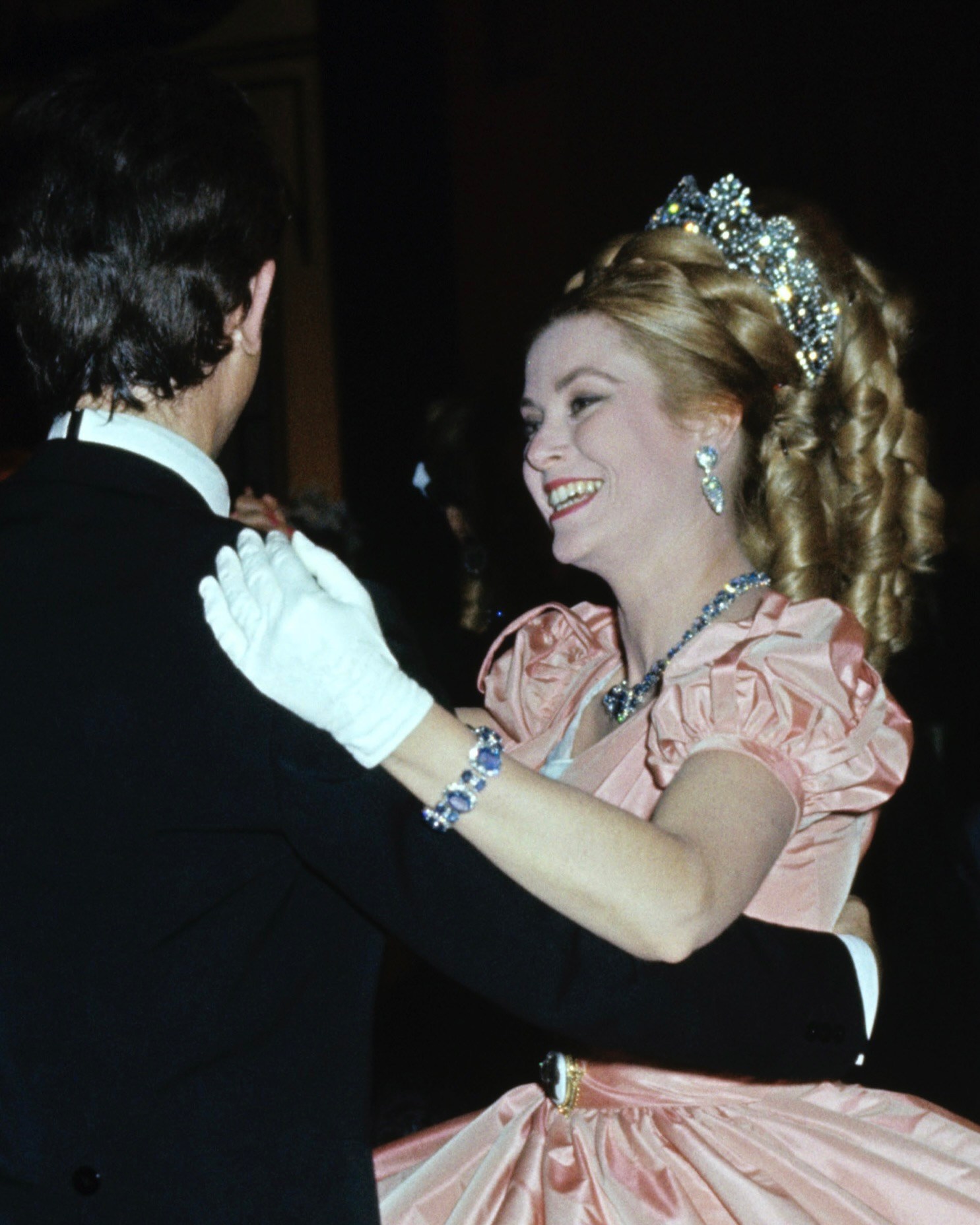 Dancer Jacques Chazot, and Grace Kelly, Princess of Monaco attend the 'Second Empire' Ball in Monaco