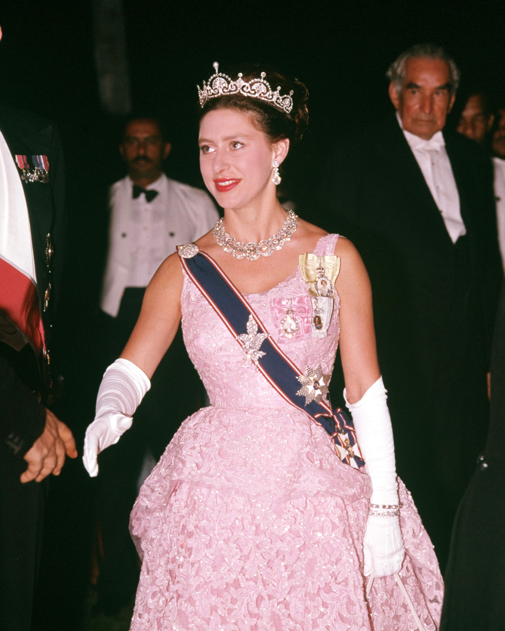 Kingston, West Indies, 1962, Princess Margaret is pictured meeting guests at a reception at Kings House