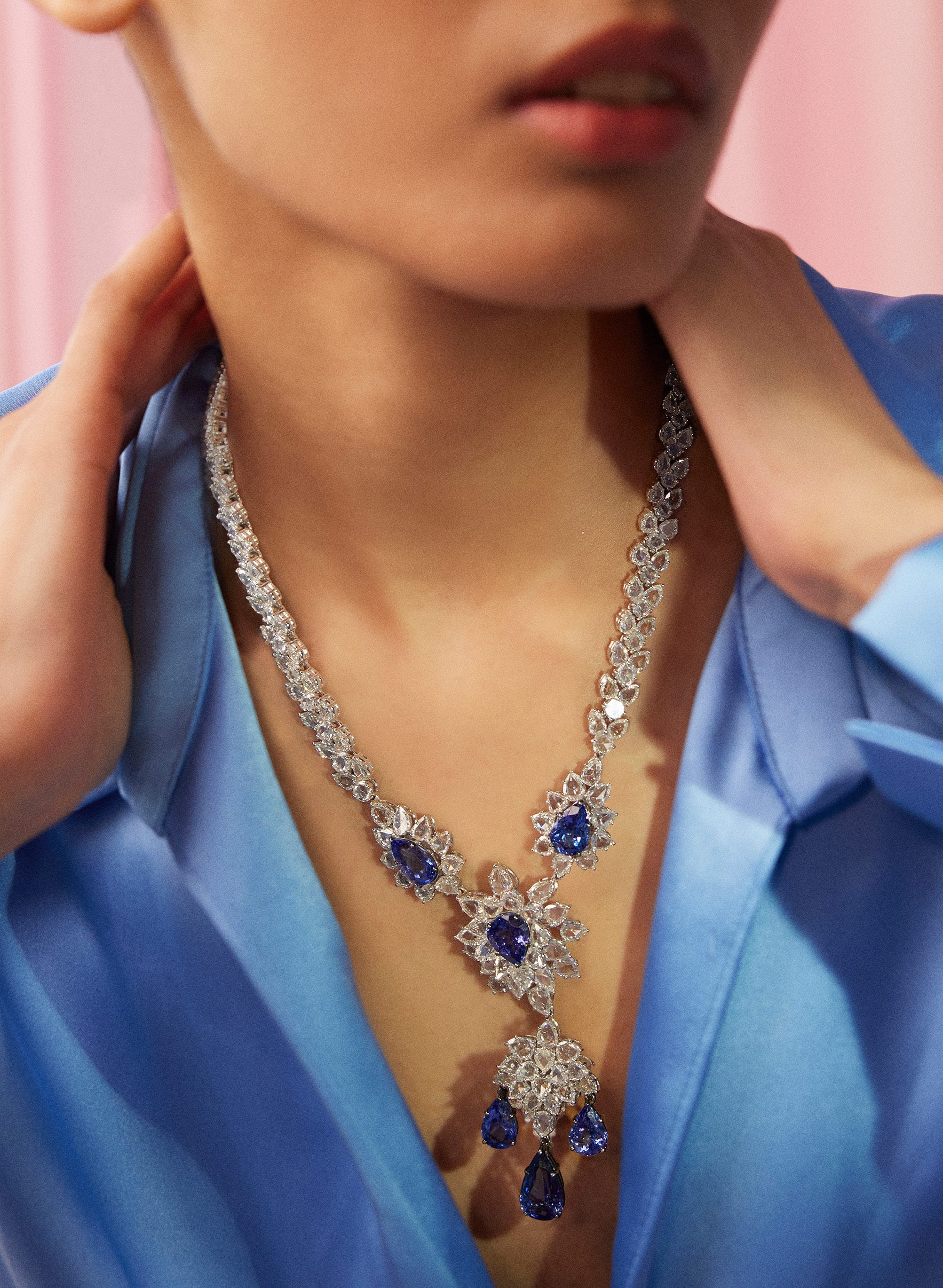 Coloured diamond necklace - Rosa Amoris