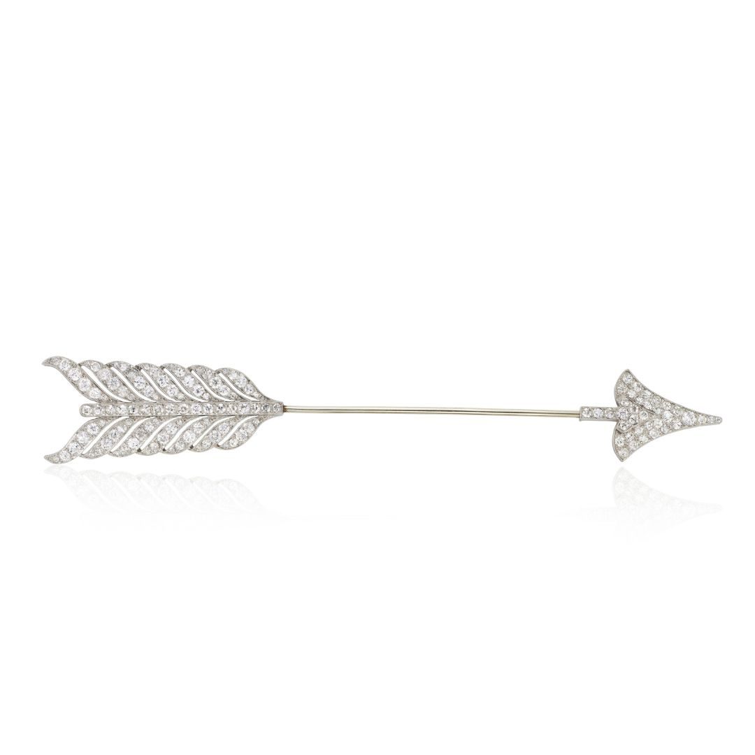 Elton John's Diamond Jabot Arrow Brooch by Cartier