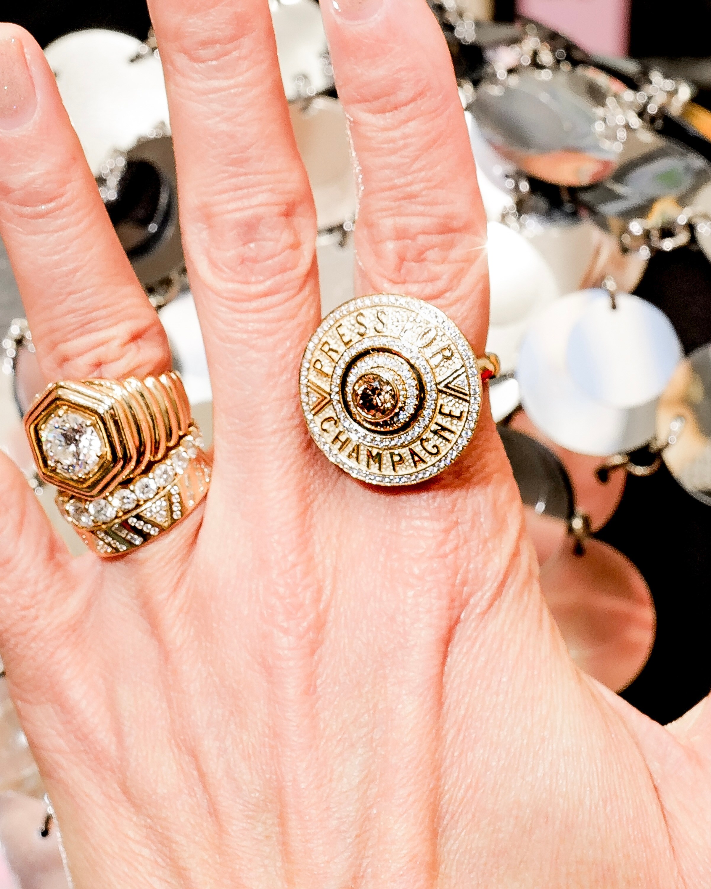 Harwell Godfrey x Ashley Longshore Champagne Diamond Ring
