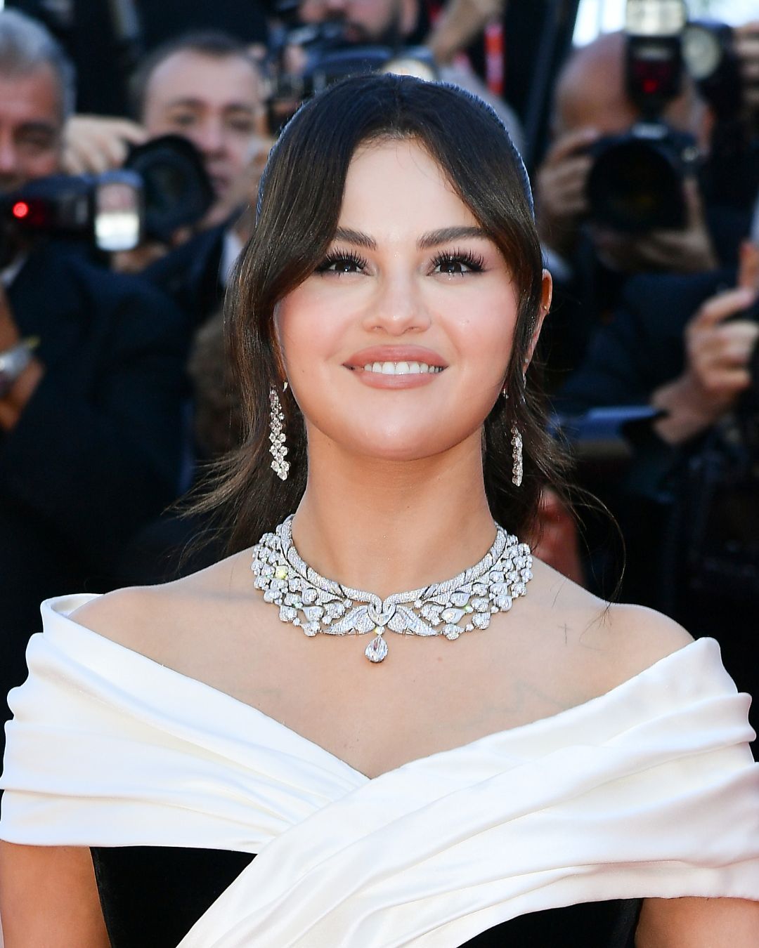 Selena Gomez at the 2024 Cannes Film Festival wearing Bulgari high jewelry. (Getty Images)