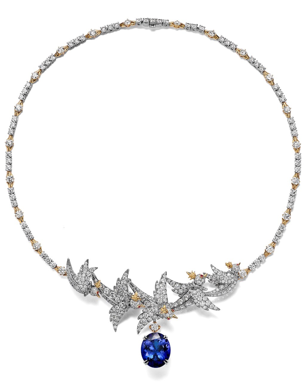 Tiffany & Co. New High Jewelry Bird on a Rock diamond necklace. (Courtesy of Tiffany & Co.)