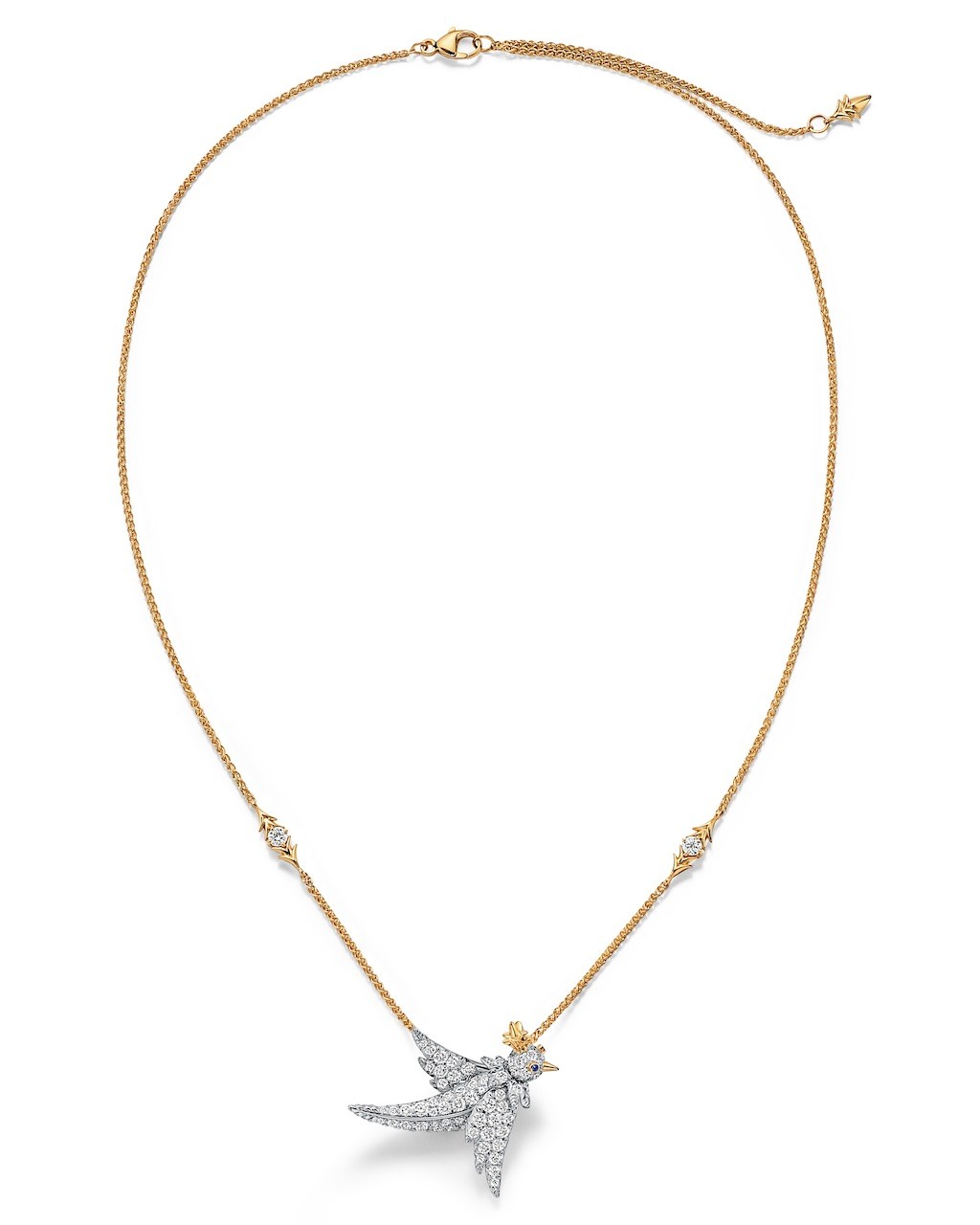 Tiffany & Co. New Fine Jewelry Bird on a Rock diamond necklace. (Courtesy of Tiffany & Co.)