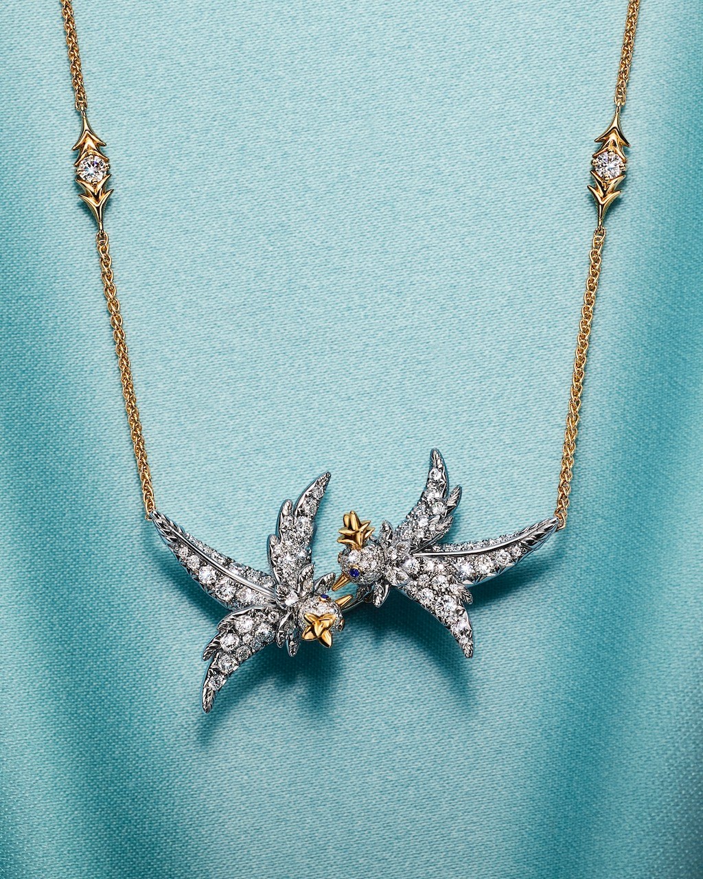 The Lovebirds Pendant apart of the new Bird on a Rock jewelry collection.