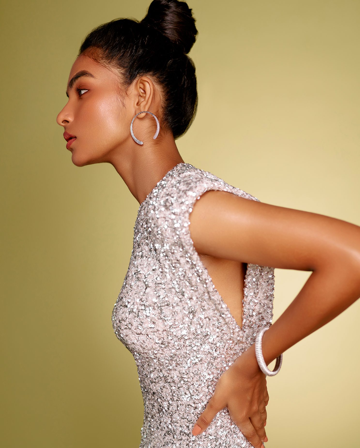 Natural diamond-encrusted hoops for Taurus