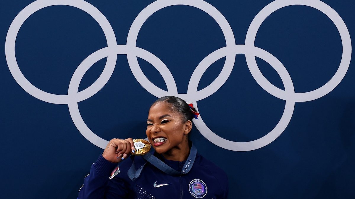 Jordan Chiles flashes natural diamond grillz alongside new Olympic Gold Medal