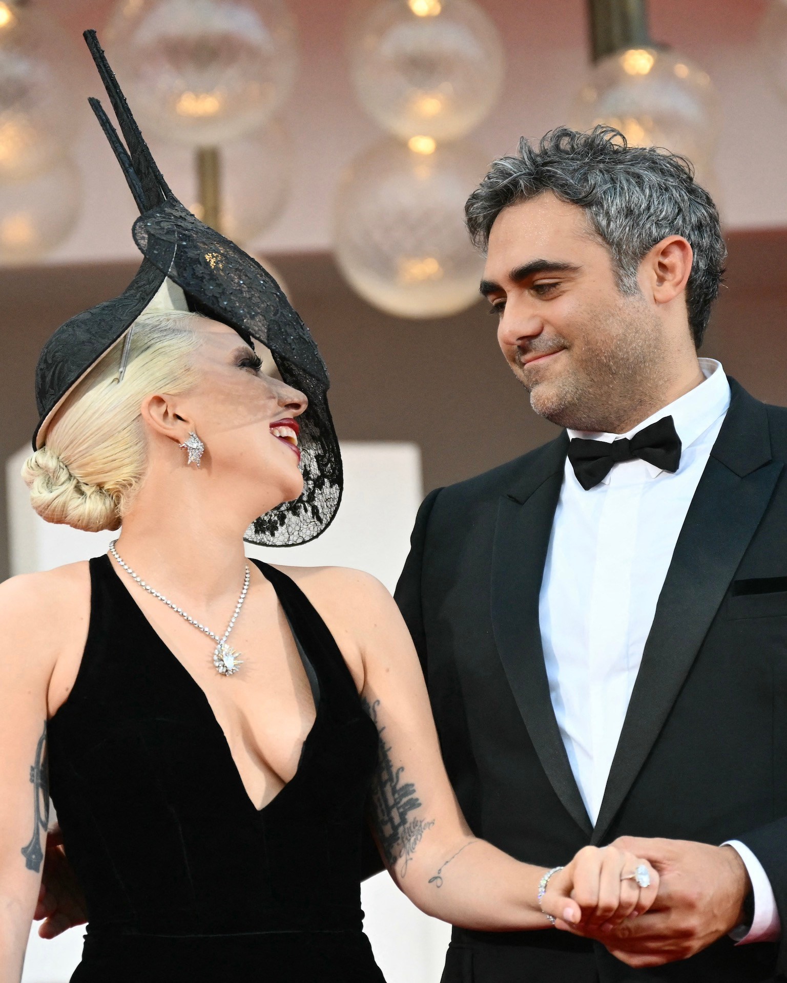Lady Gaga's Oval Shaped Diamond Engagement Ring on the Venice Film Festival Red Carpet