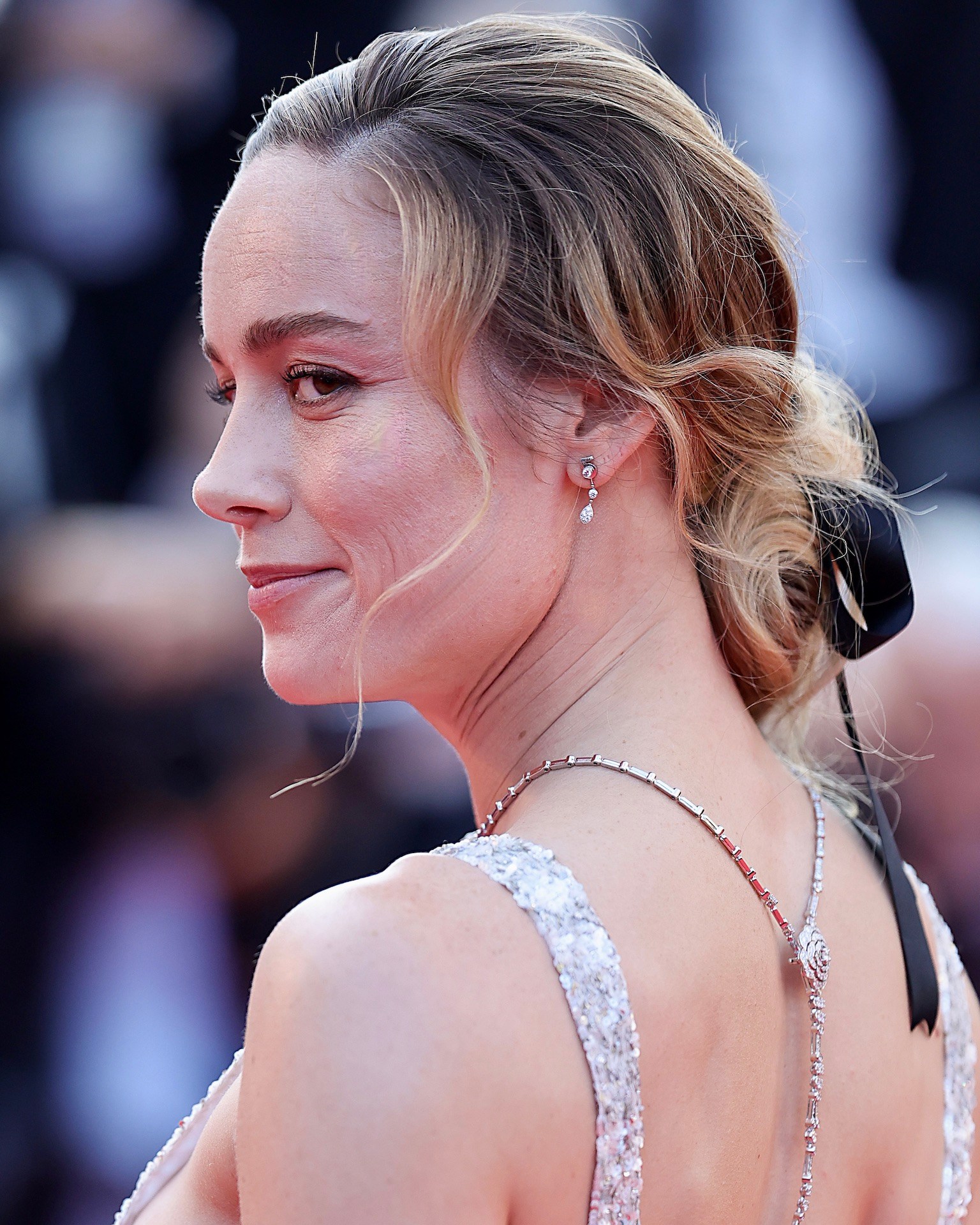 Brie Larson Wore a Diamond Chanel Back Necklace to the 2023 Cannes Film Festival