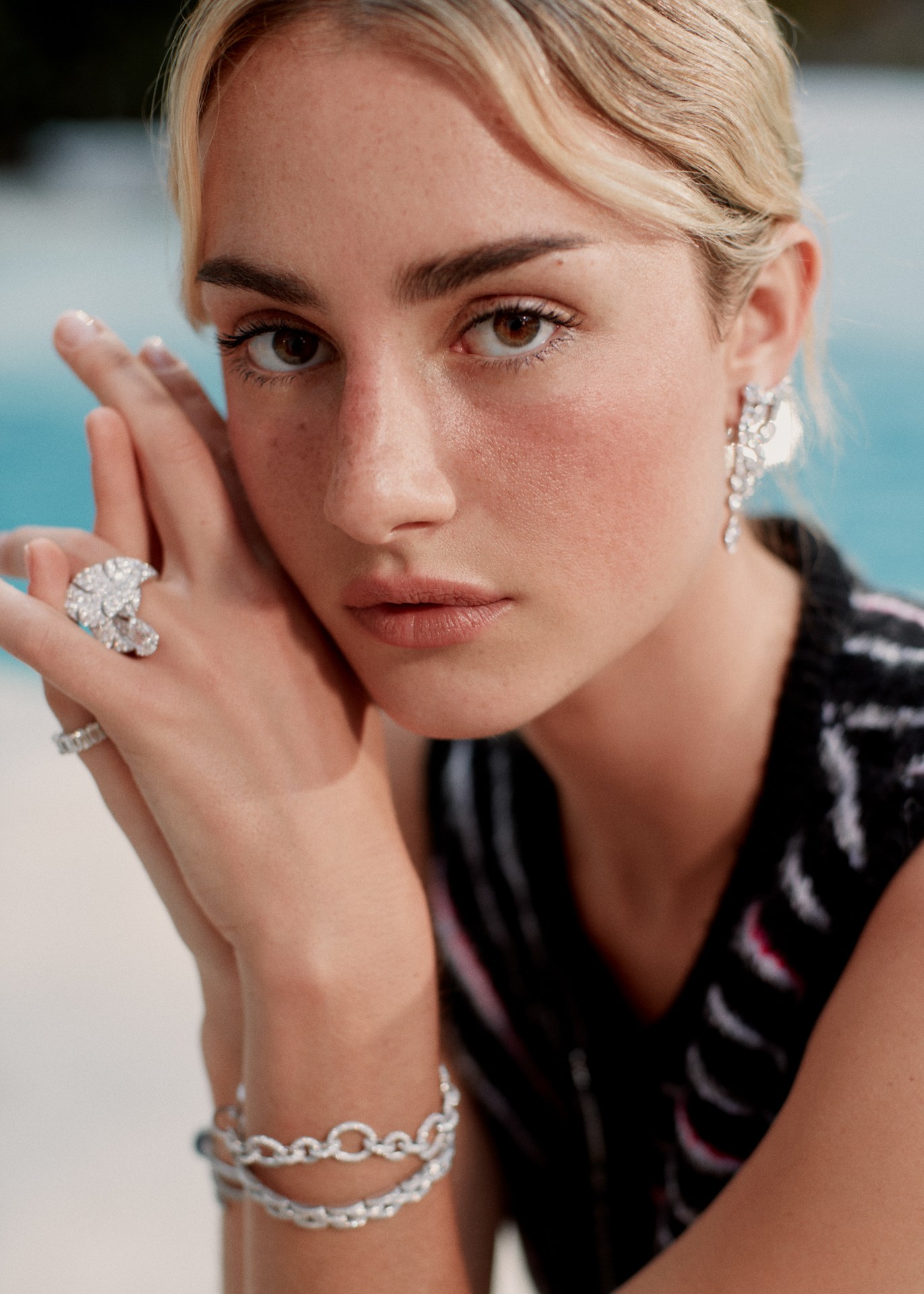 Grace Van Patten wearing cocktail rings