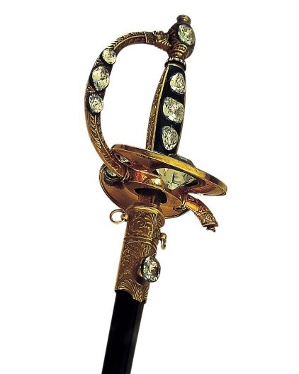 Napoleon’s sword, adorned with diamonds from the crown, including the famous Regent, was also worn during his Coronation.