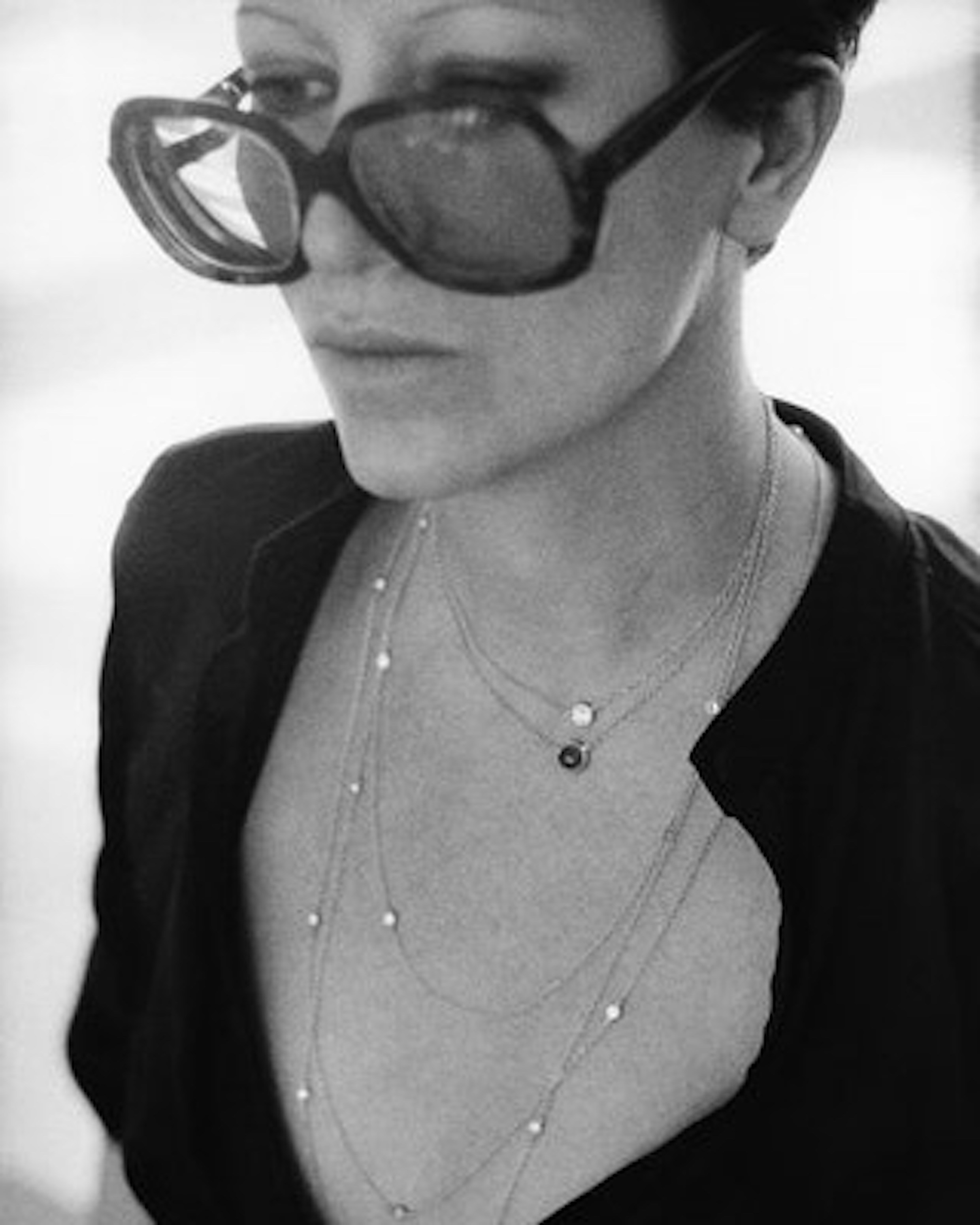 Elsa Peretti wearing her signature Tiffany Diamonds by the Yard necklace. (Courtesy of Tiffany & Co.)