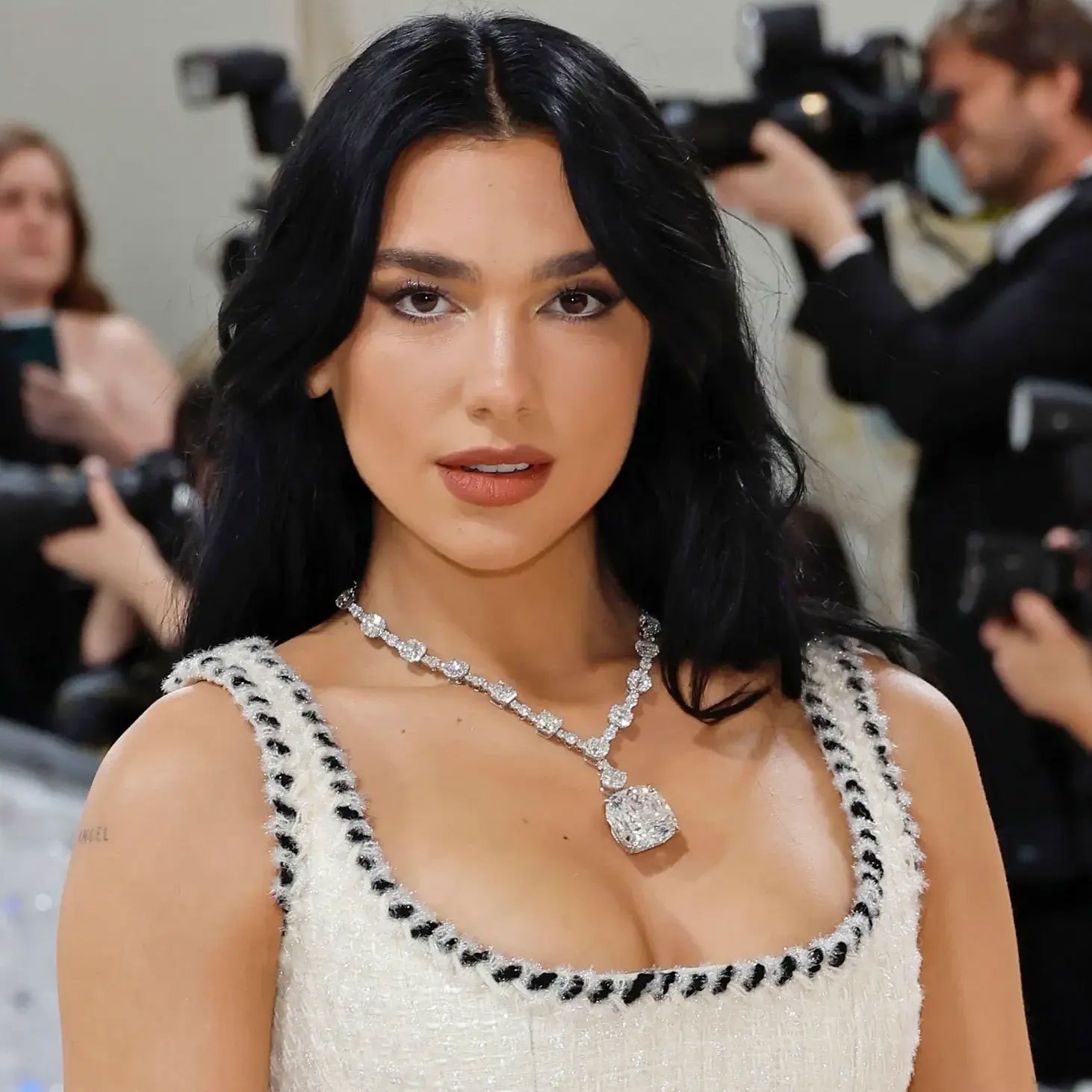 Dua Lipa at the 2023 Met Gala, wearing Tiffany & Co.’s Lucinda Star necklace. (Getty Images)