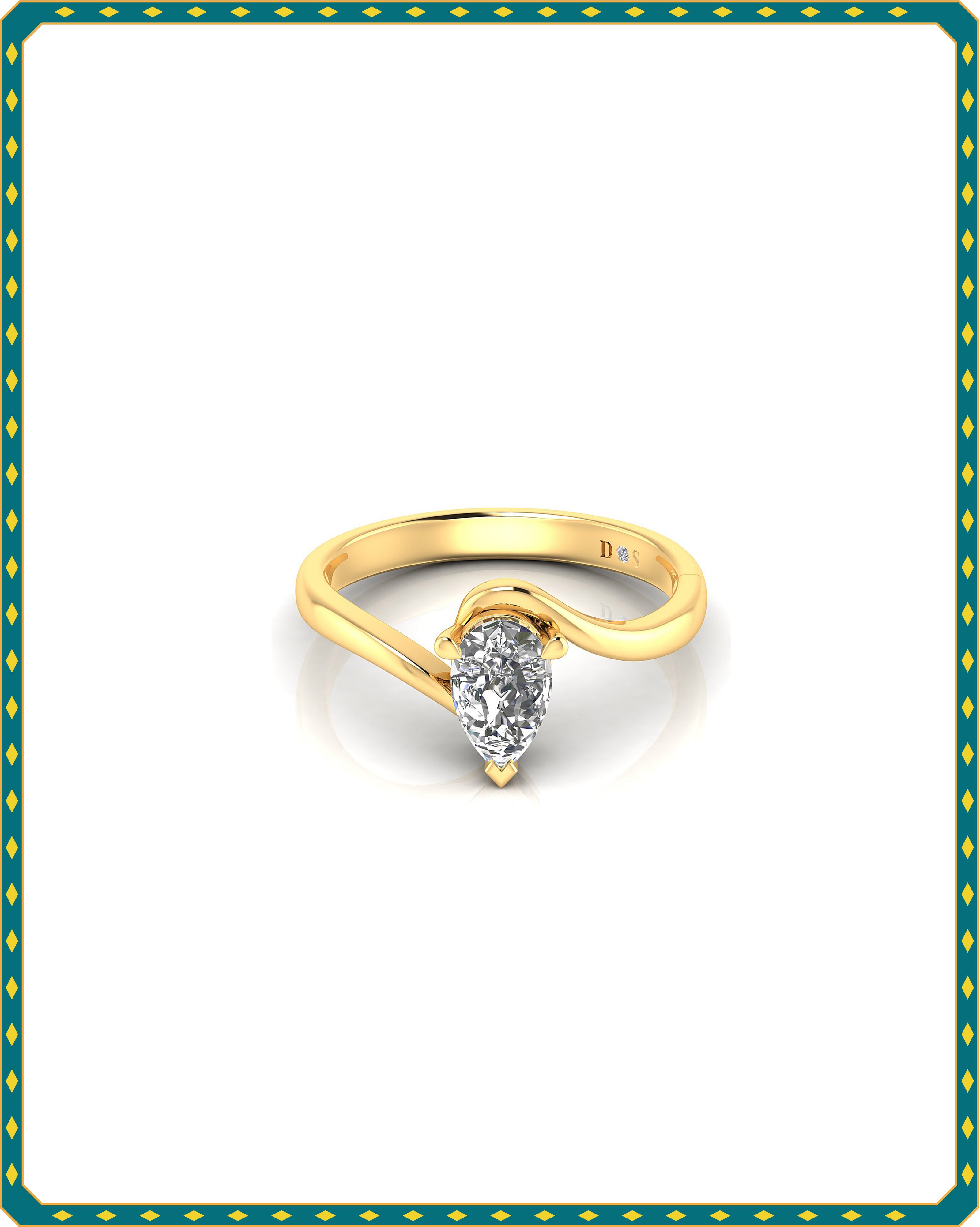 A pear-shaped diamond ring by Divine Solitaires