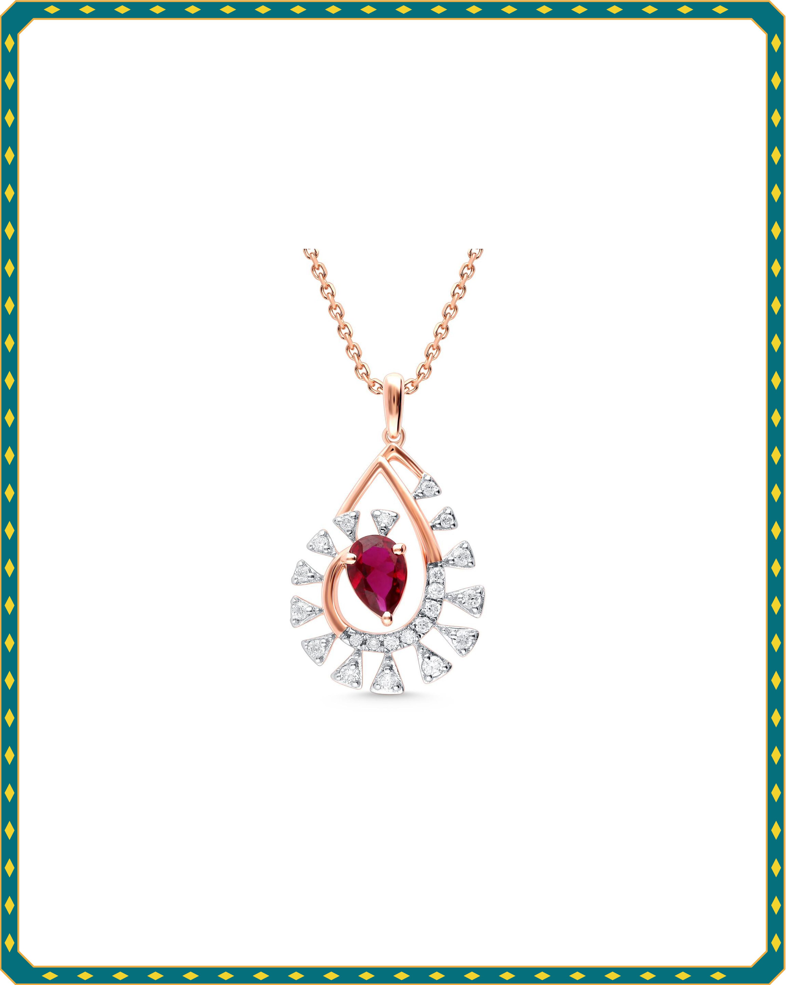 Diamond and Coloured Gemstone pendant by Entice by KGK