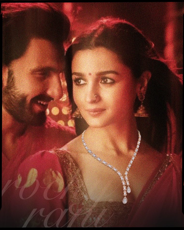 Alia and Ranveer from 'Rocky Aur Rani' featuring A S Motiwala necklace.