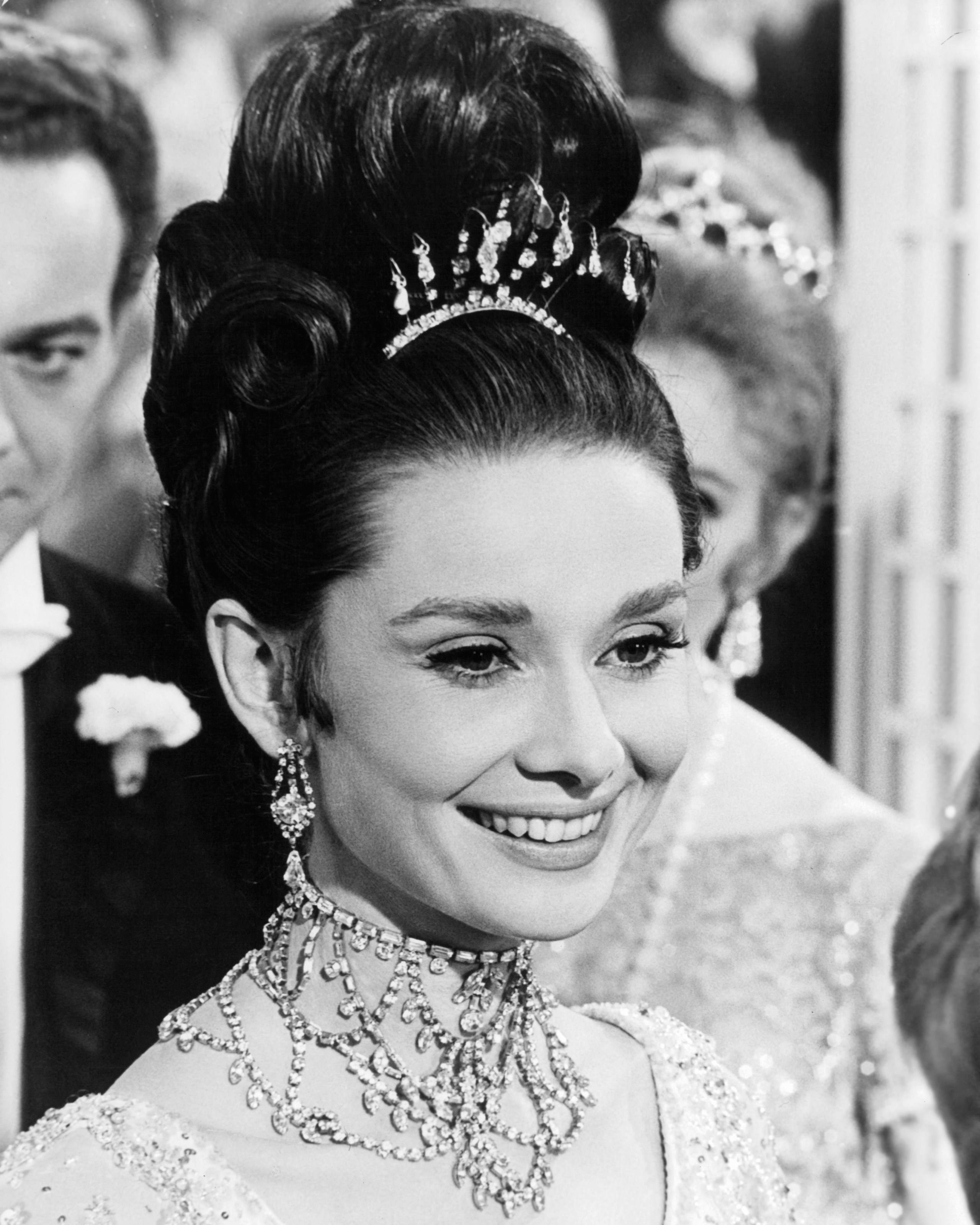 Actress Audrey Hepburn wore a diamond suite in My Fair Lady, 1964