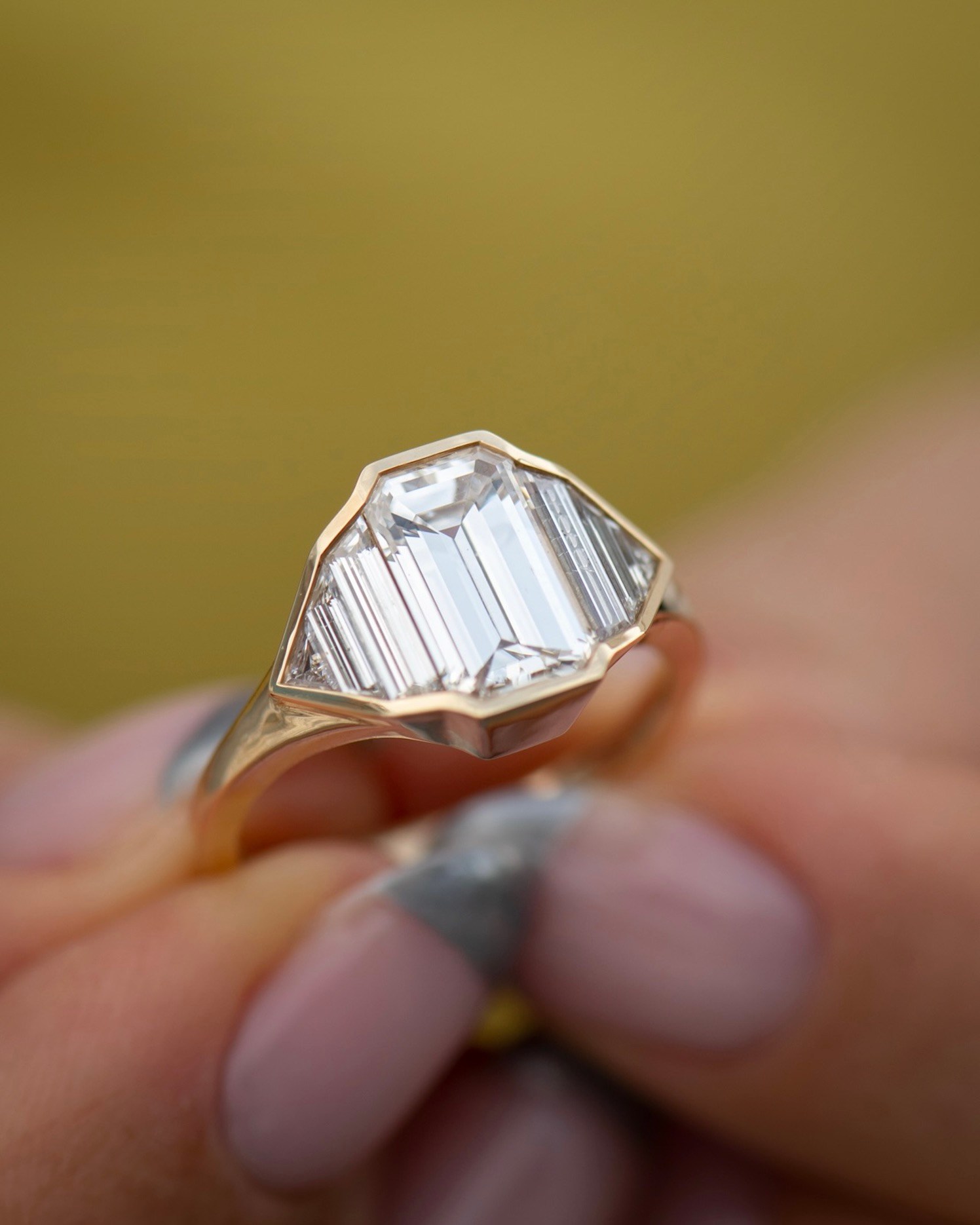 framed diamond engagement rings