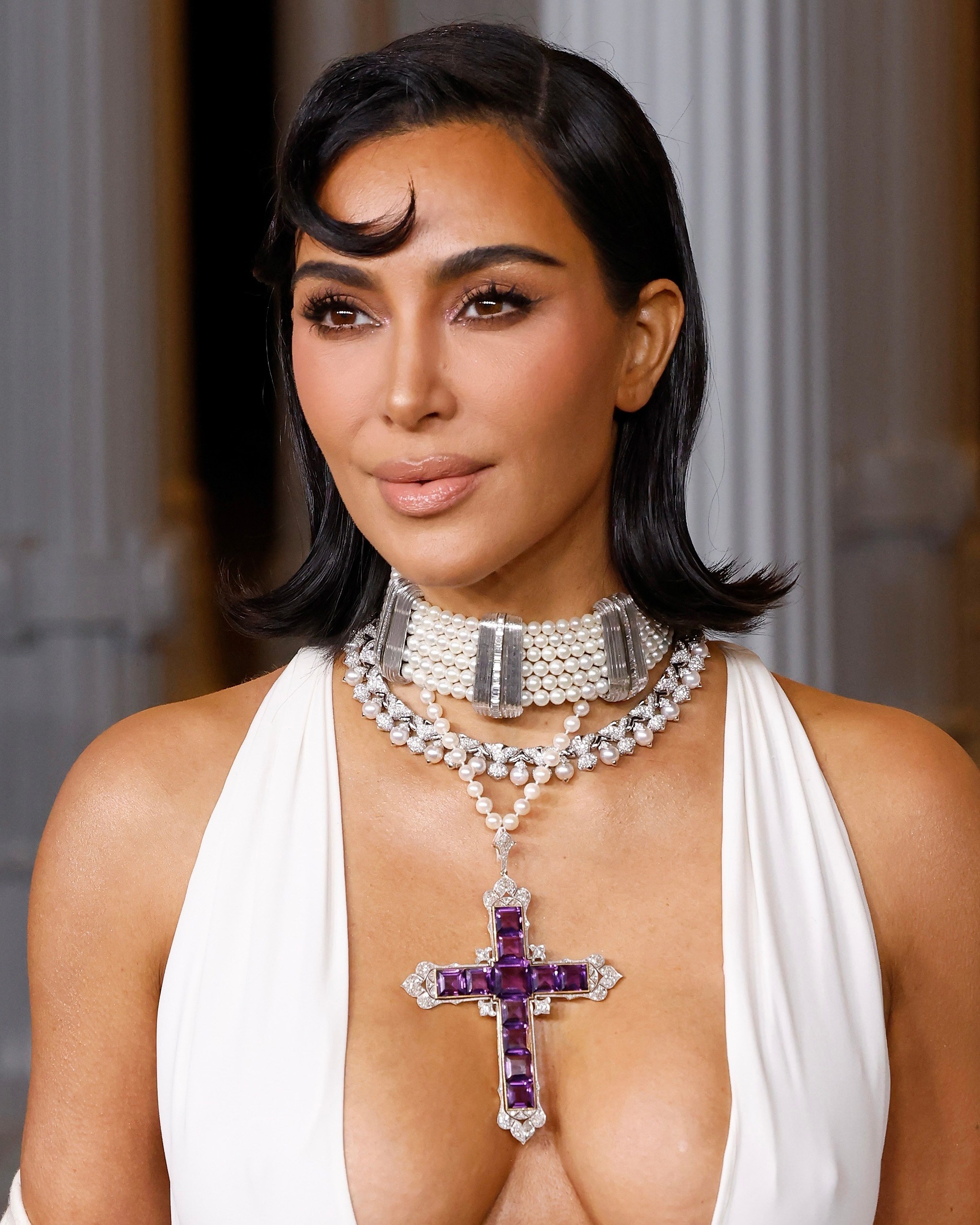 Kim Kardashian purchased Princess Diana's diamond and amethyst Attallah Cross Necklace