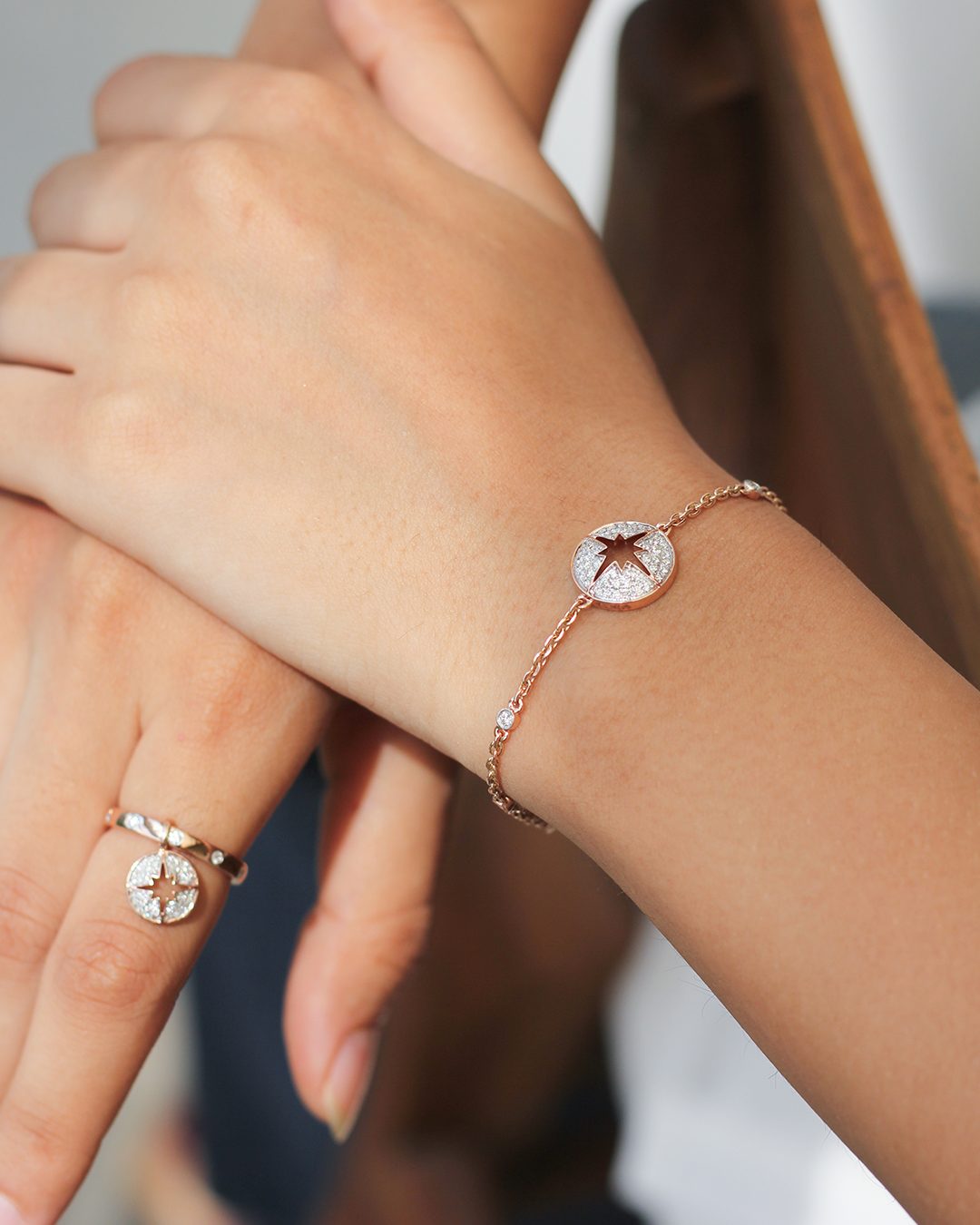 Diamond star motif bracelet by Cora Jewellery