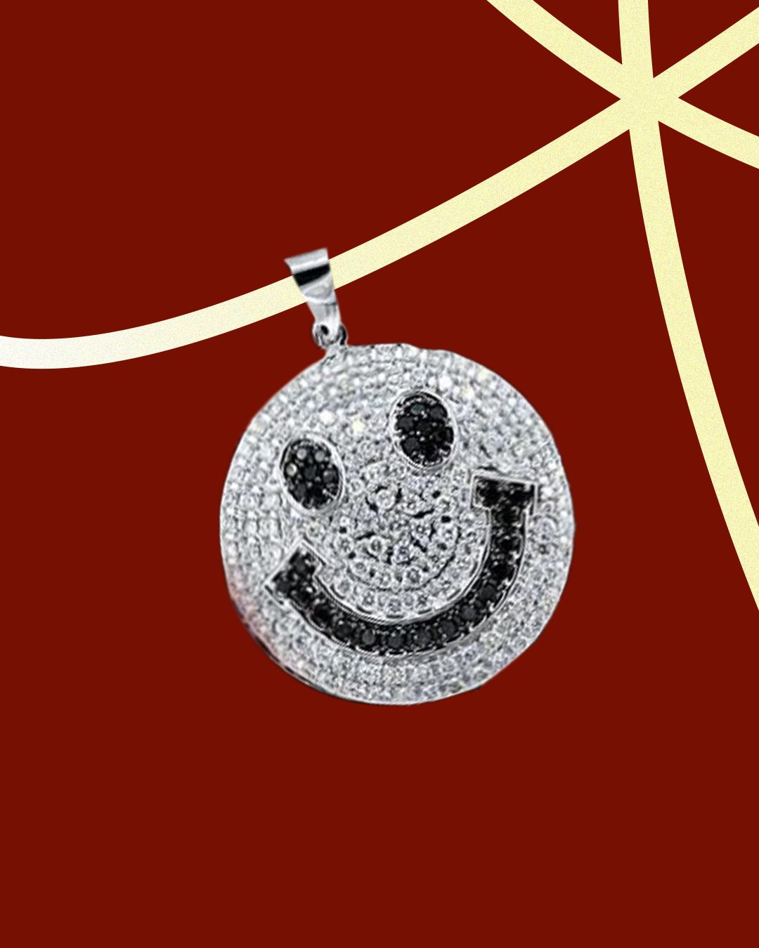 Smiley diamond charm pendant by Simsum Fine Jewelry