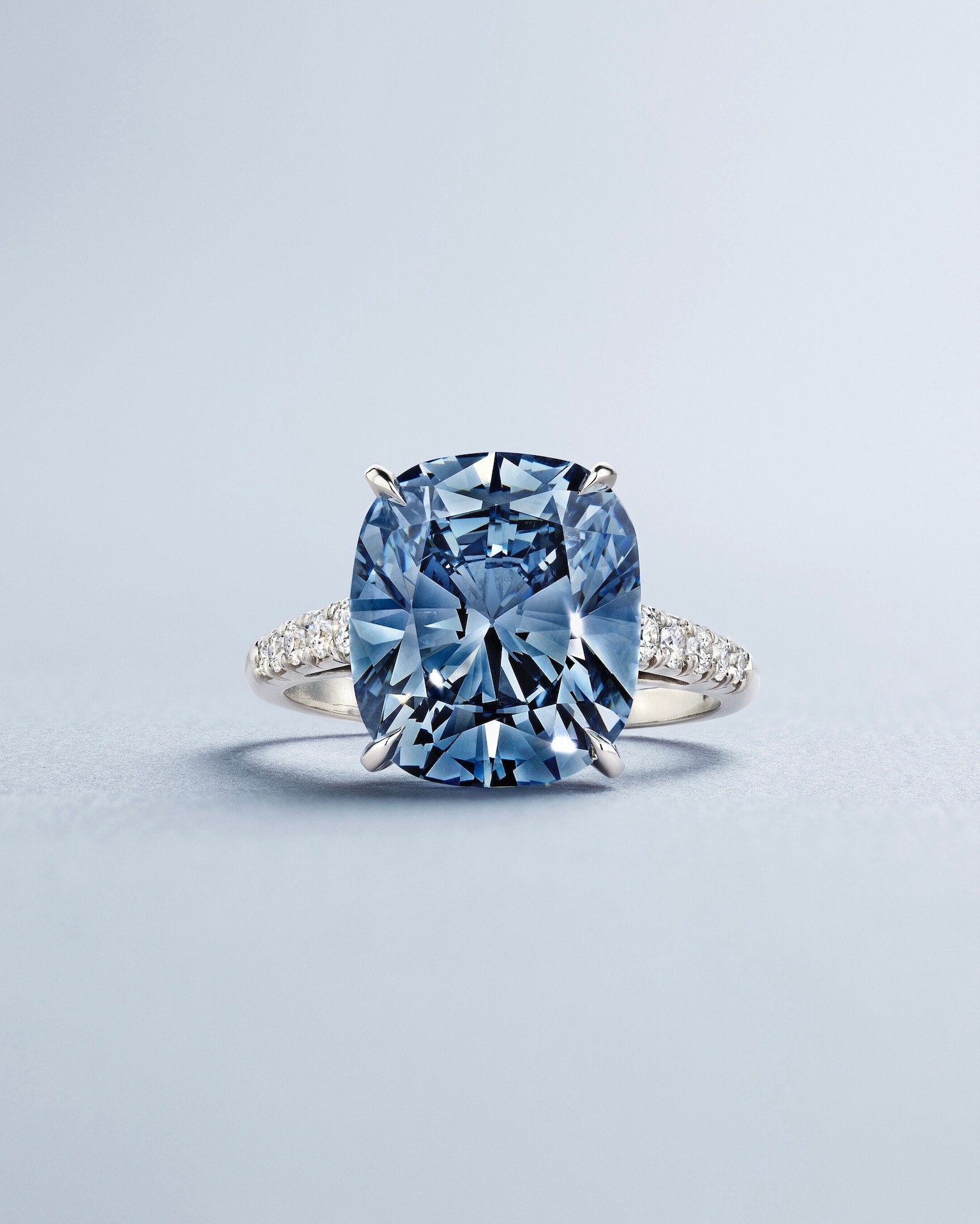 5.72-Carat Fancy Intense Blue Diamond Ring from the Most Expensive Diamond Jewelry Auctions of 2024.