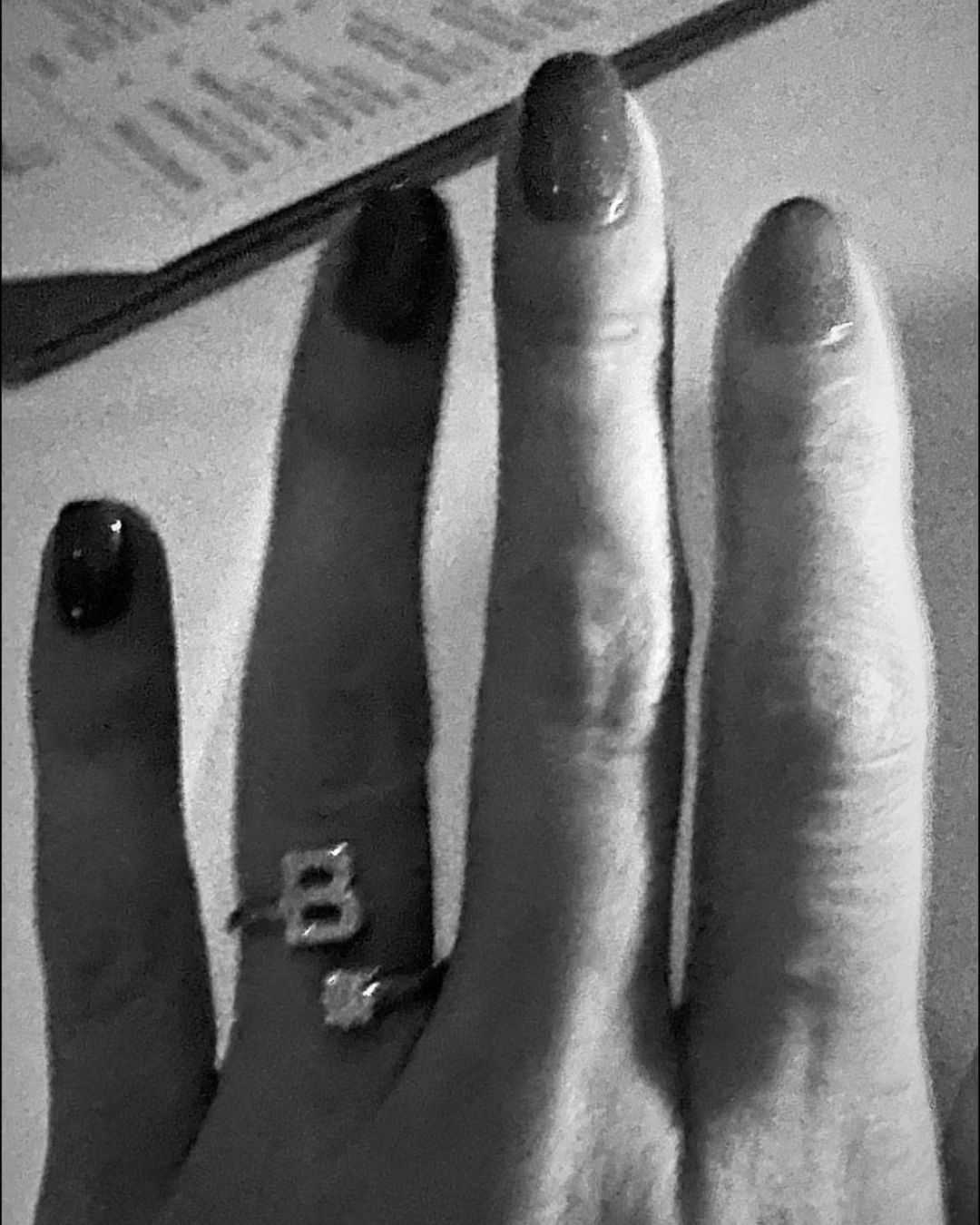 Selena Gomez's Diamond "B" Initial Ring