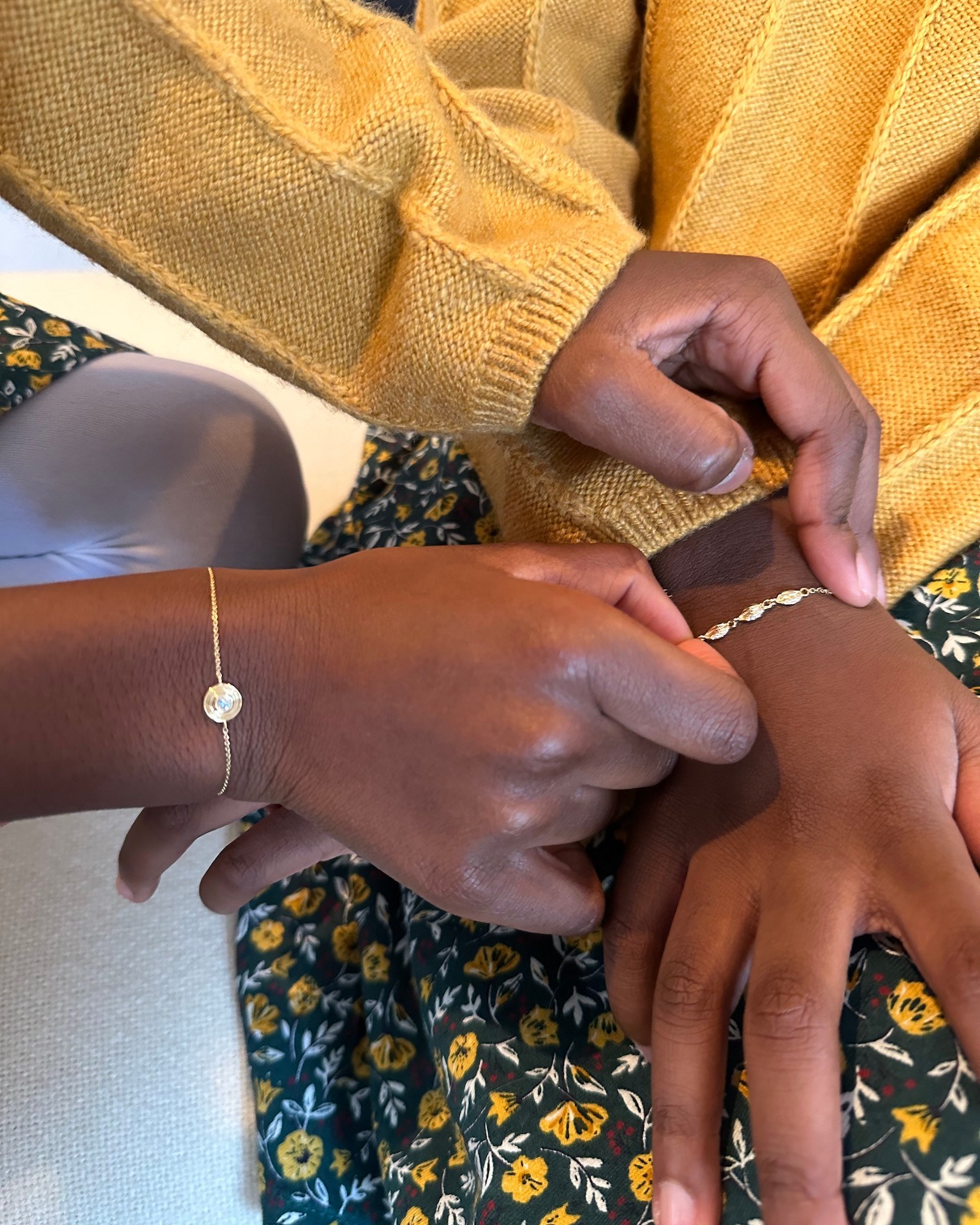 Almasika designer Catherine Sarr's daughters wearing her jewelry