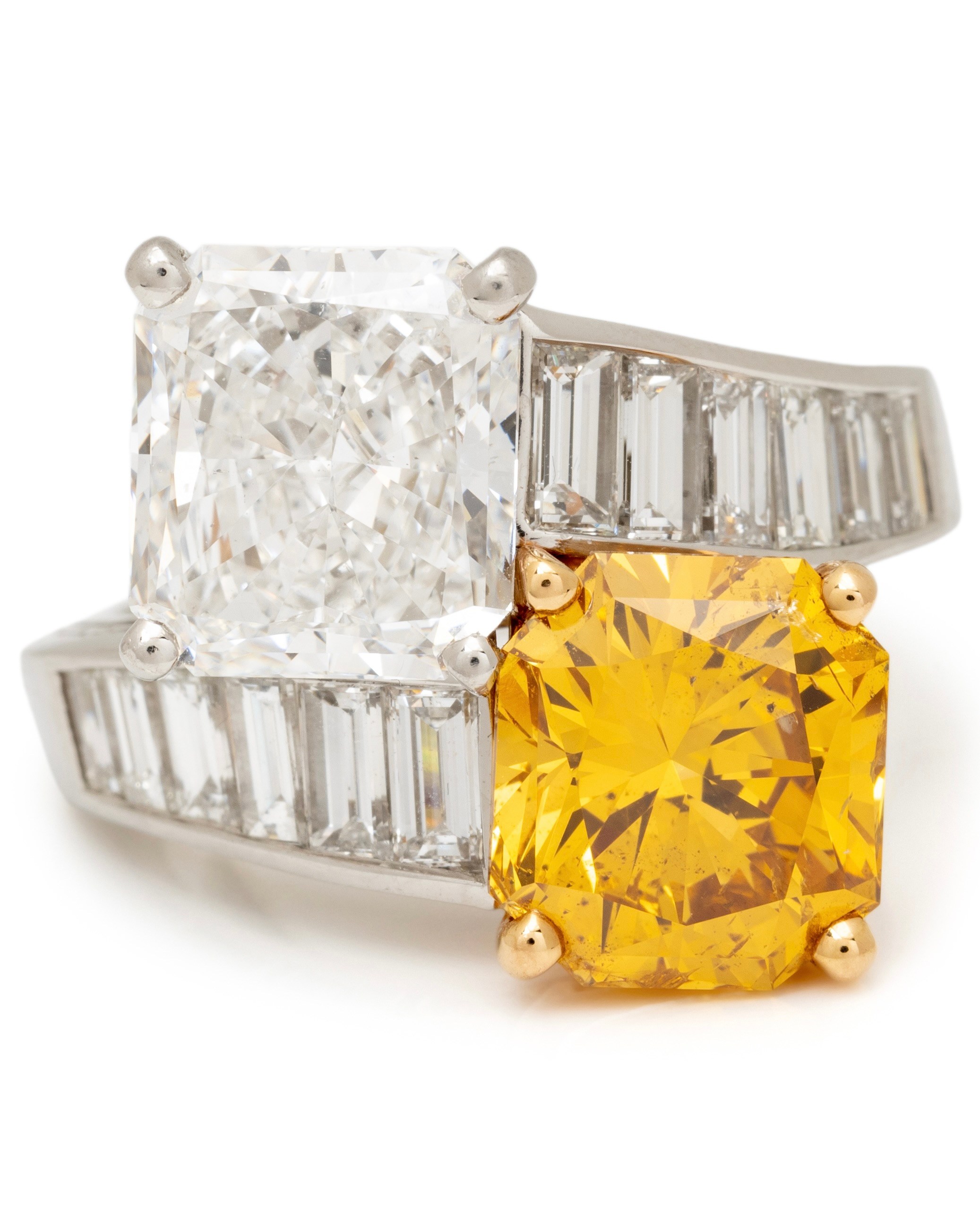 Oscar Heyman, Fancy Deep Orange Yellow Diamond and Diamond Ring from the Most Expensive Diamond Jewelry Auctions of 2024.