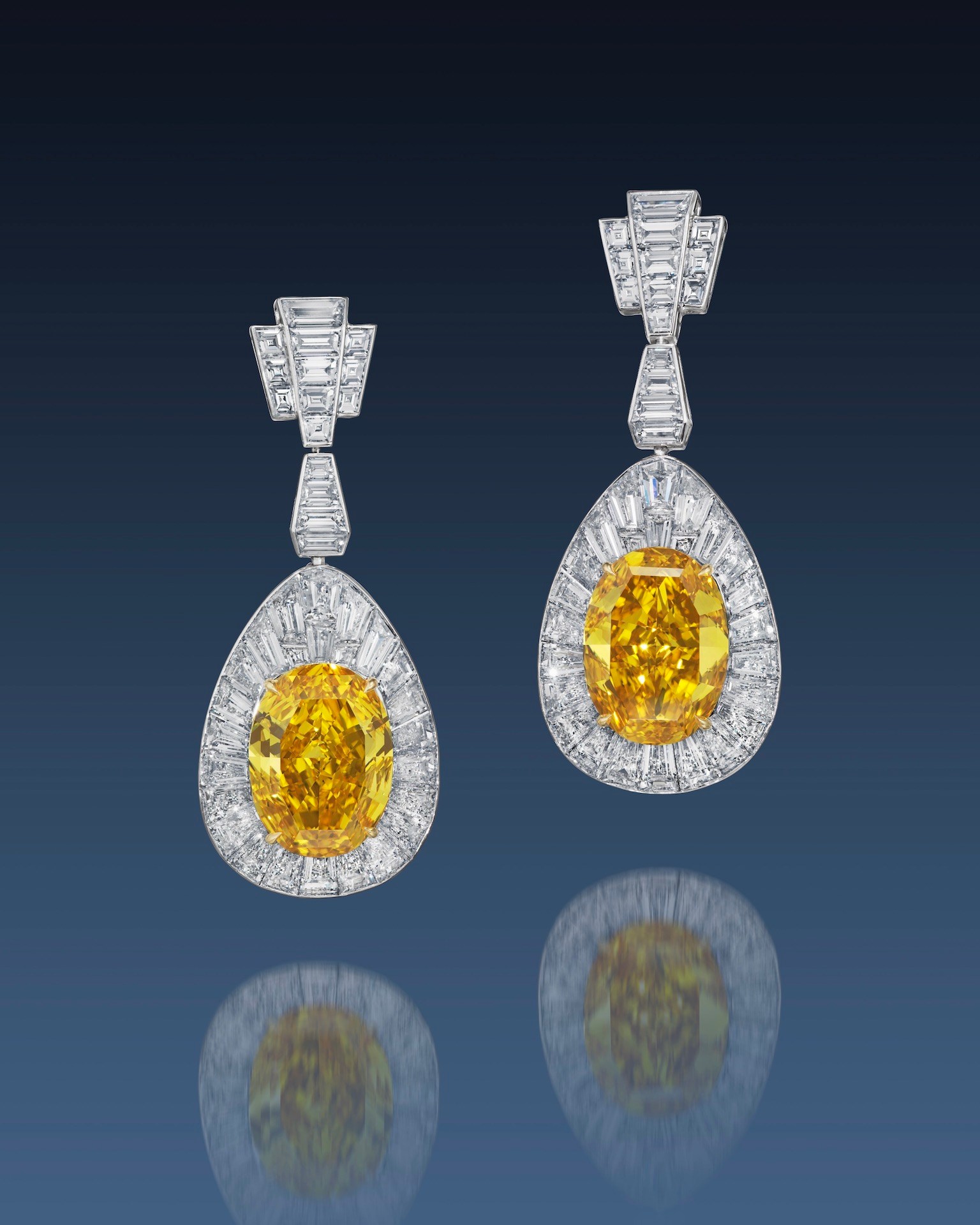 The Oriental Sunrise, A Magnificent Pair of Coloured Diamond and Diamond Earrings from the Most Expensive Diamond Jewelry Auctions of 2024.