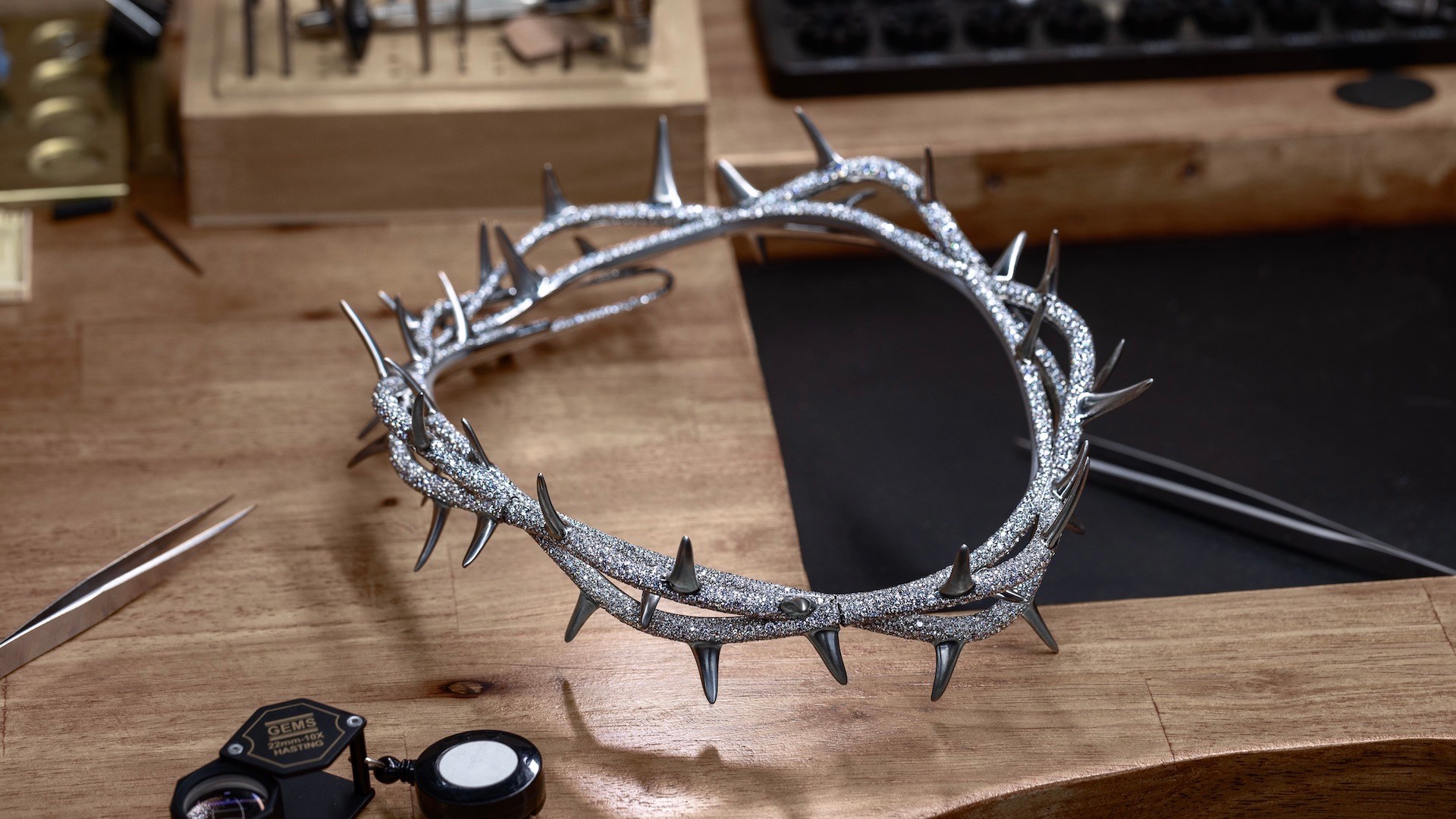 Kendrick Lamar’s Custom Tiffany & Co. Crown of Thorns, Featuring Over 8,000 Pavé Diamonds.
