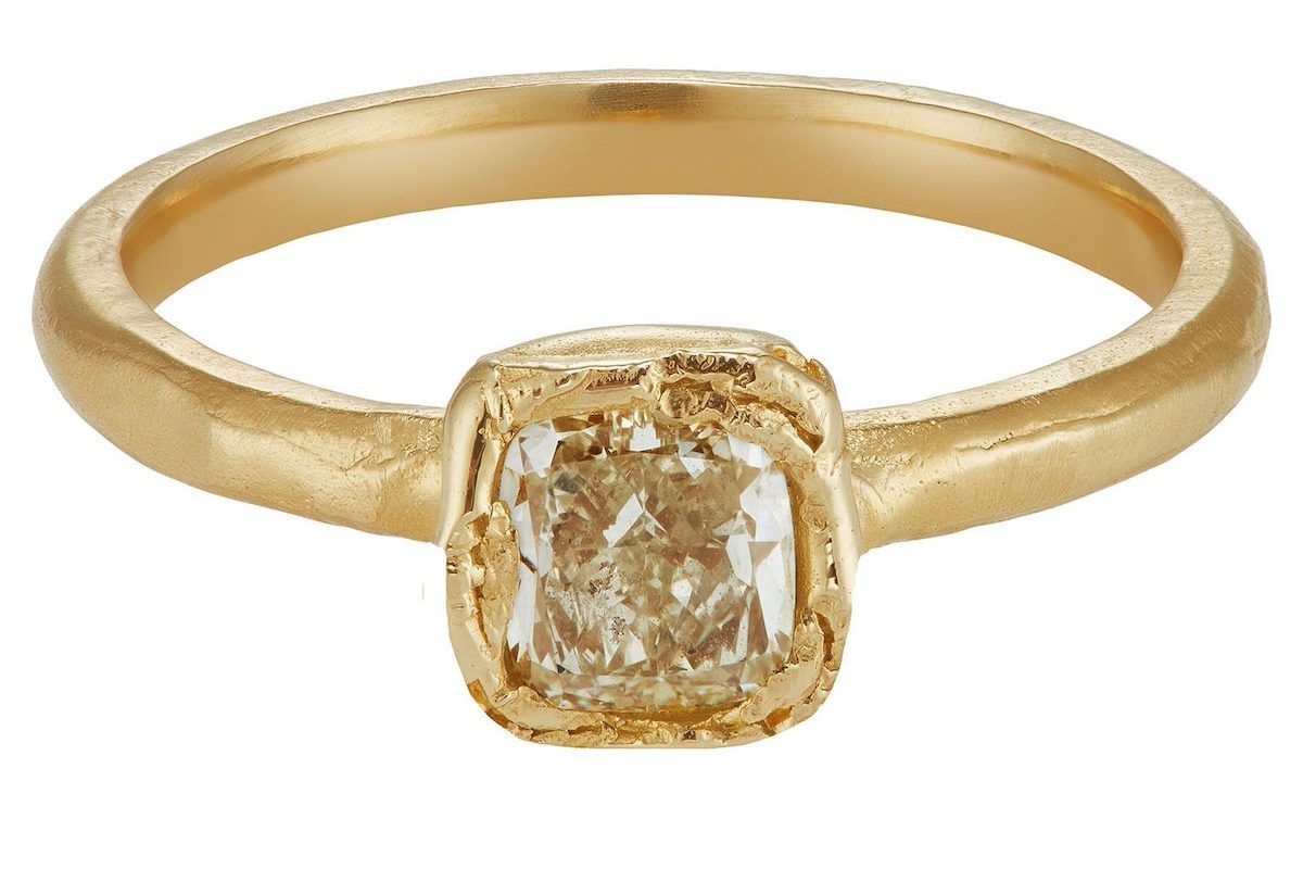 Ellis Mhairi Cameron Lemon Cushion Cut Organic Engagement Ring