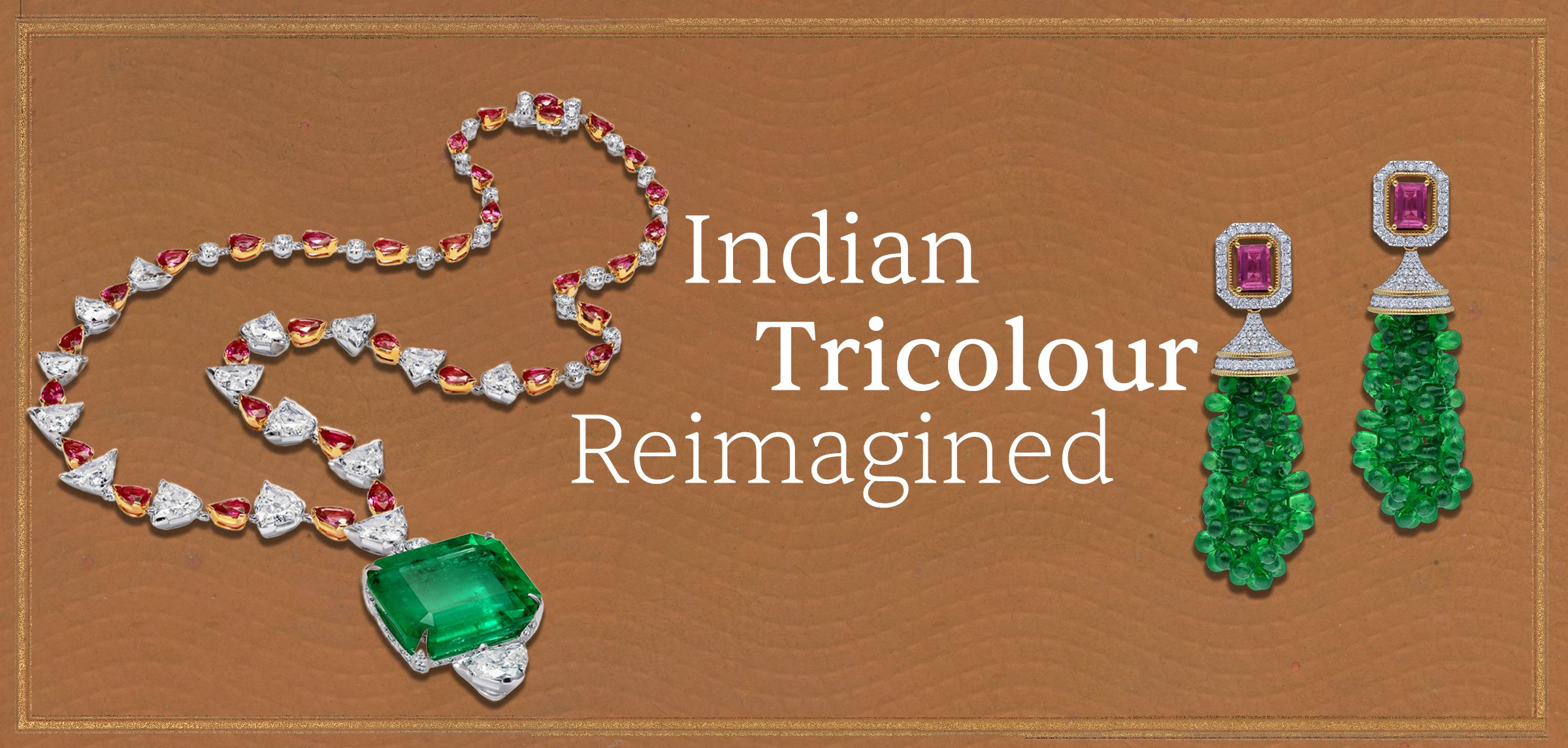 Diamonds, emeralds, and rubies blending tradition with modern elegance