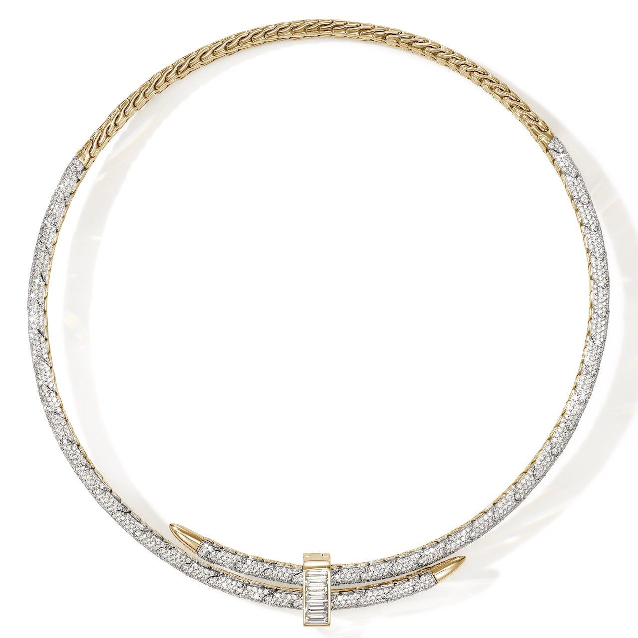John Hardy Spear 18K Gold Necklace with White Diamonds