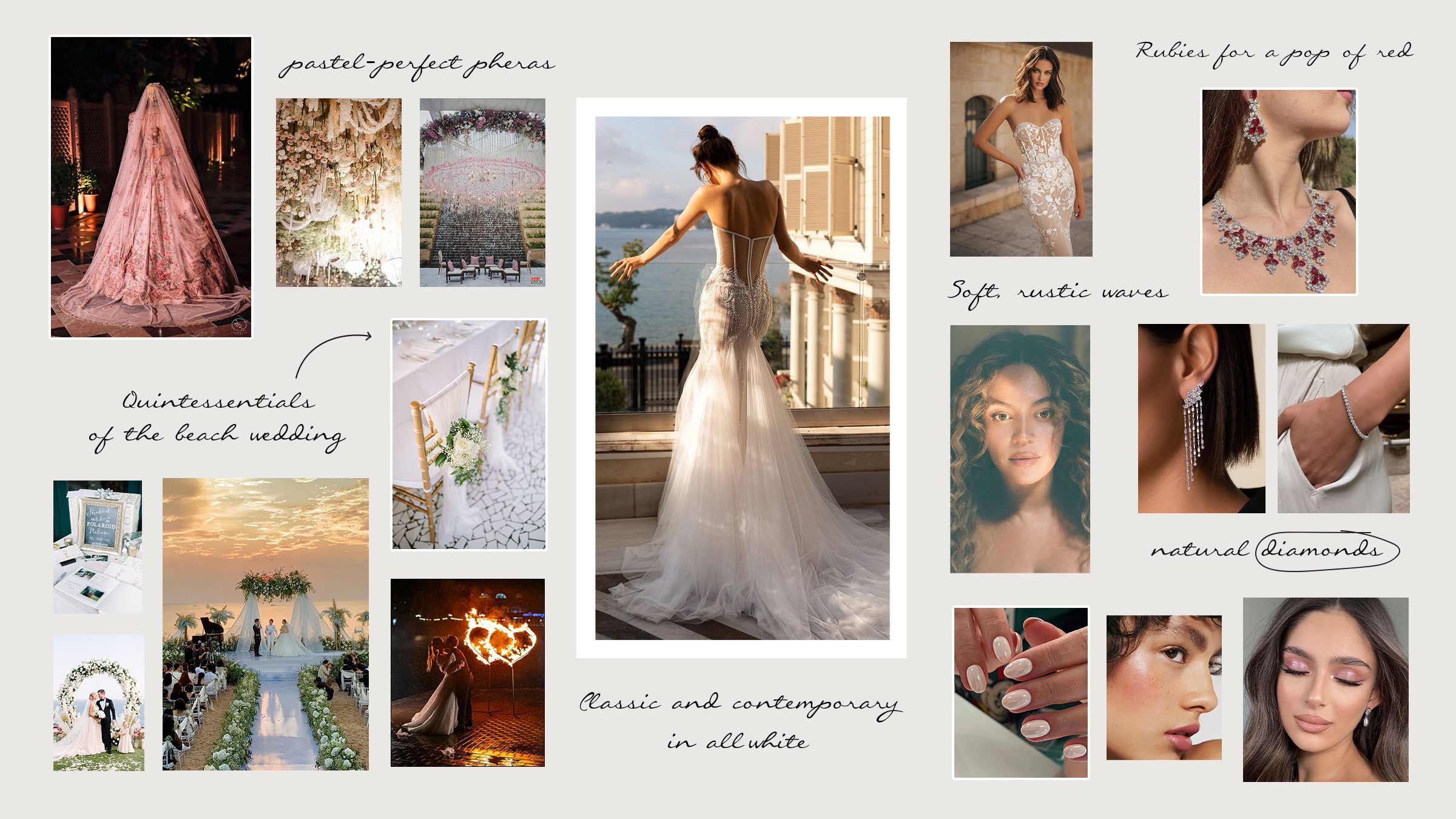 Aishwarya's Pinterest moodboard showing her wedding vision in Phuket and Mumbai.