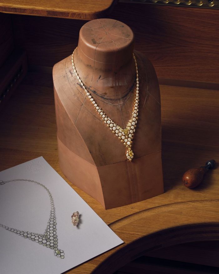 Paris High Jewelry Insect Jewelry Cartier Melis Necklace, from the third chapter of the Nature Sauvage High Jewelry Collection. (Julien Thomas Hamon, Courtesy of Cartier)