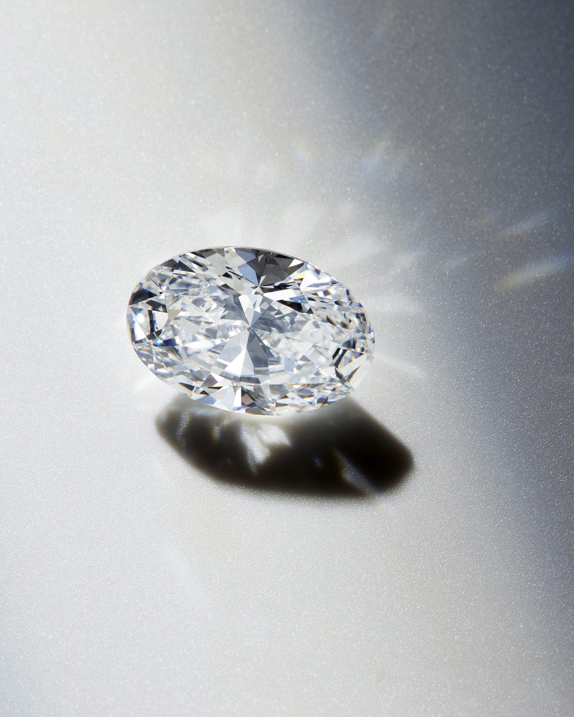 An oval cut diamond