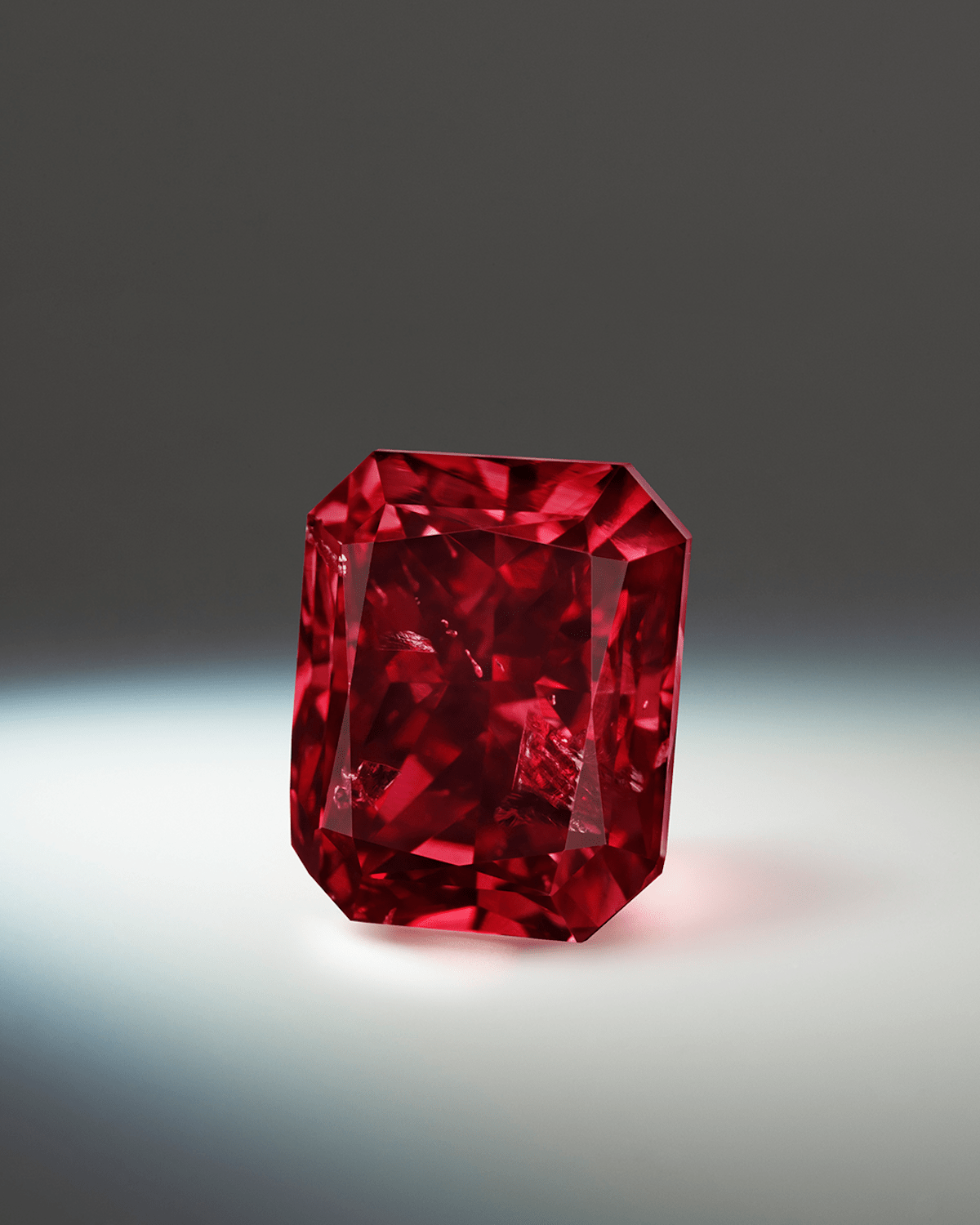 A radiant cut red diamond that was featured in the final Argyle Diamond Tender.