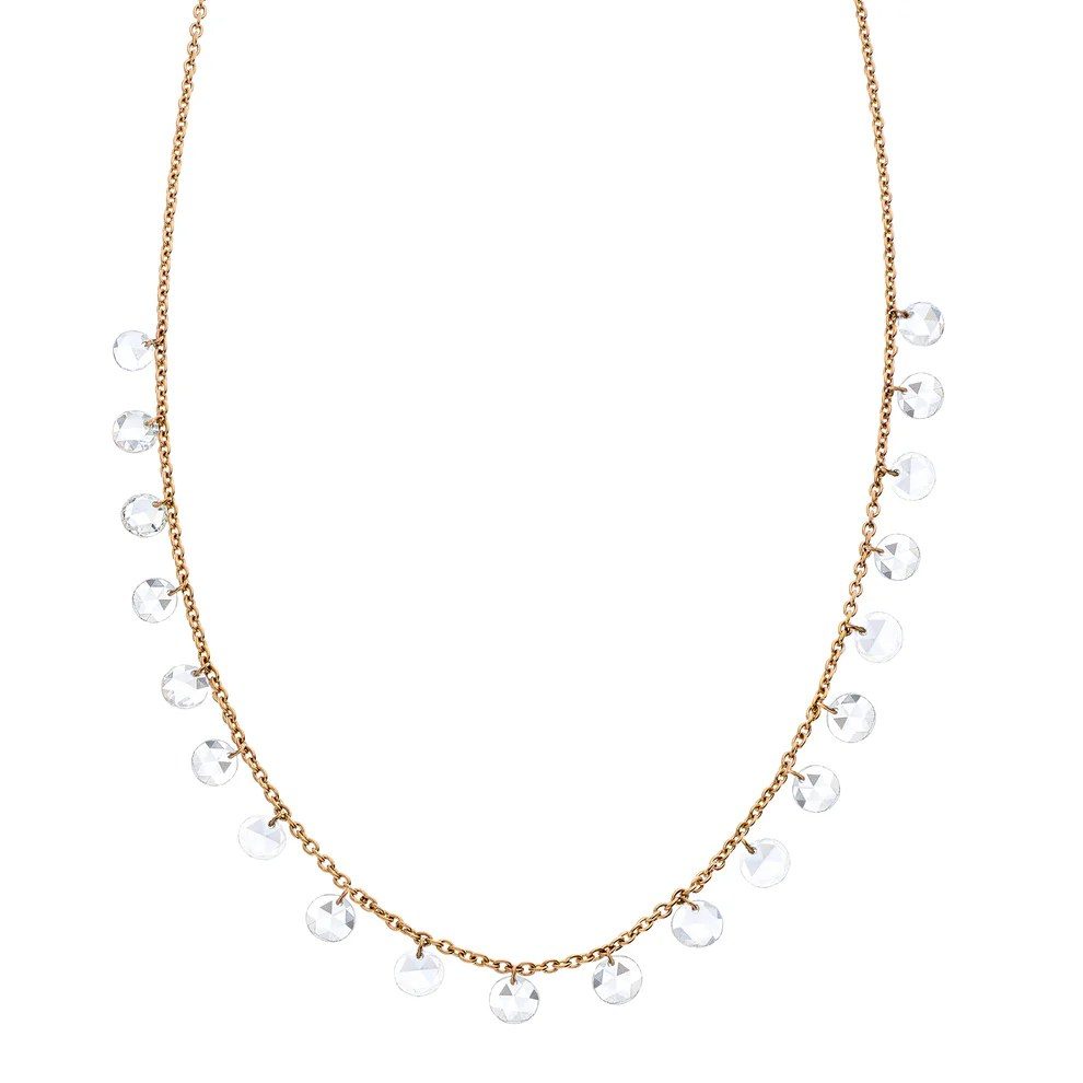 rose cut diamonds: diamond necklace