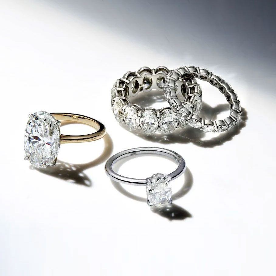 A selection of diamond engagement rings