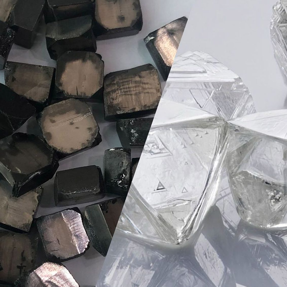 Natural diamonds compared to lab grown diamonds