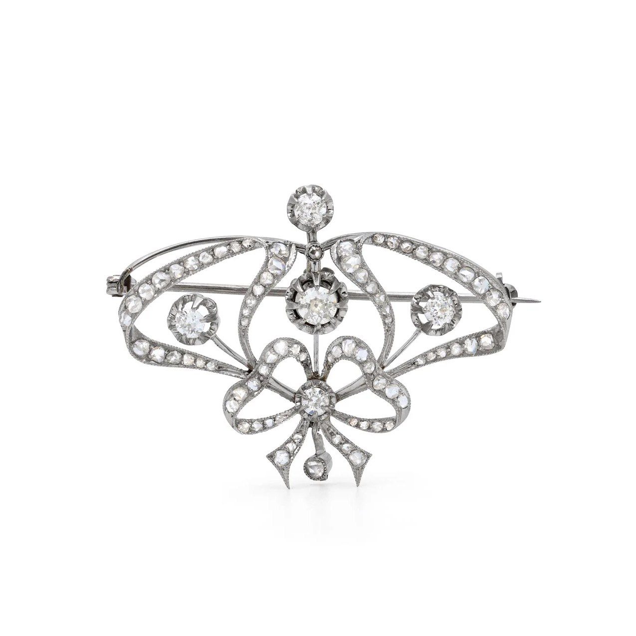 rose cut diamonds: antique brooch