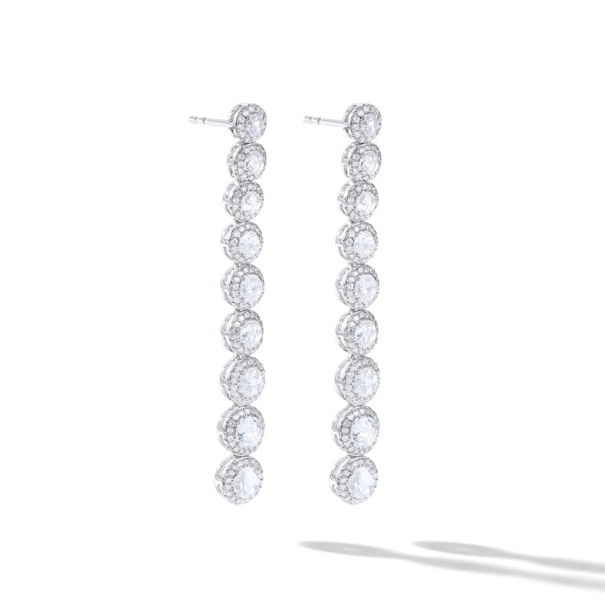 rose cut diamonds: diamond earrings