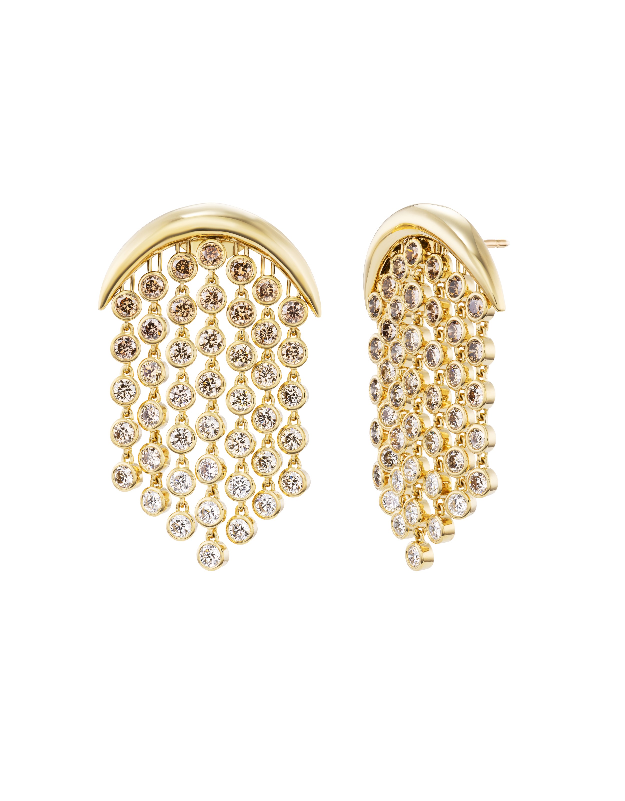 earrings with brown diamonds