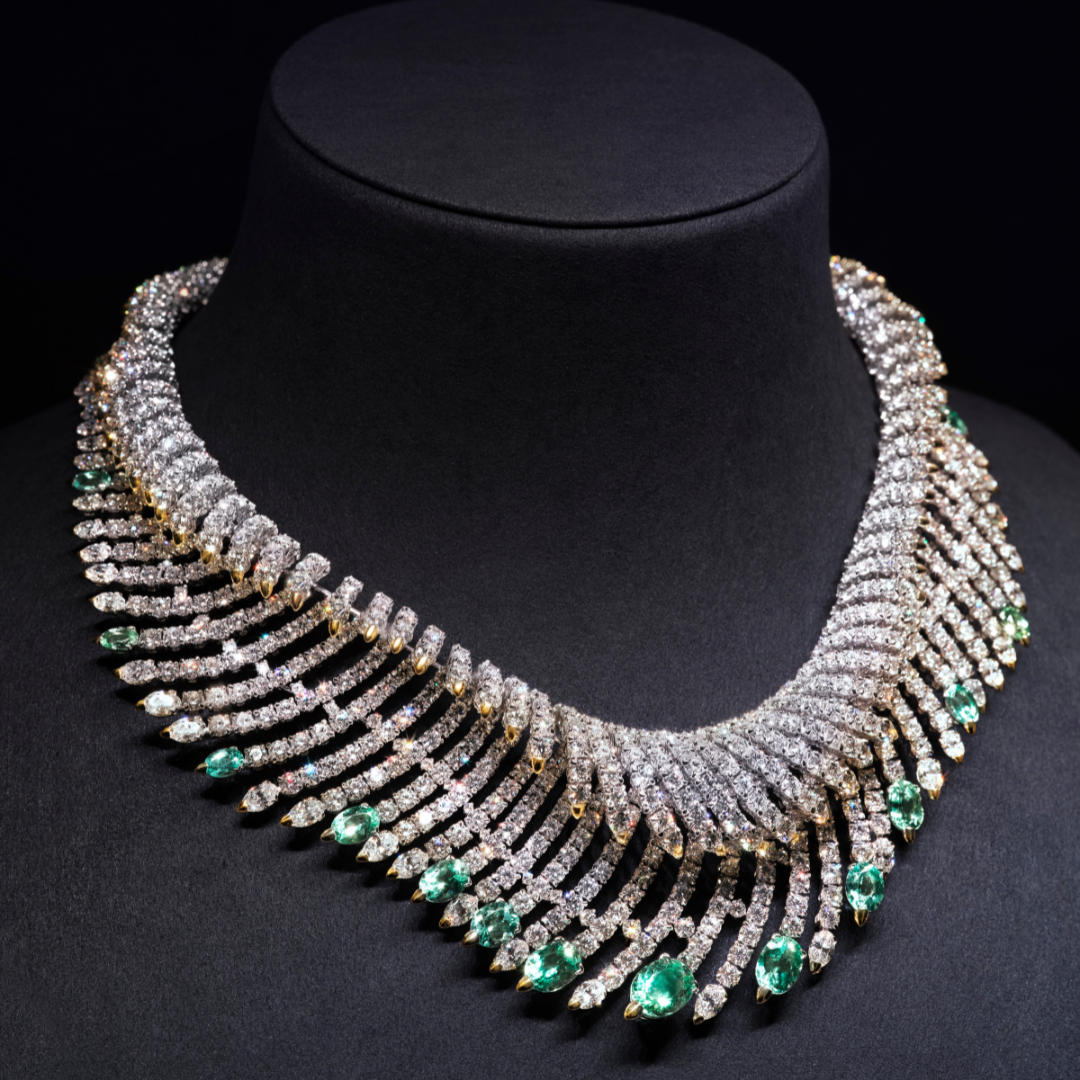 the Wave Green and Blue Cuprian Elbaite Tourmaline Necklace