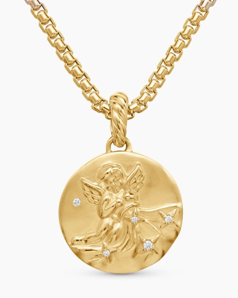 David Yurman Aquarius Amulet 18K Yellow Gold with Diamonds, $2,750, davidyurman.com