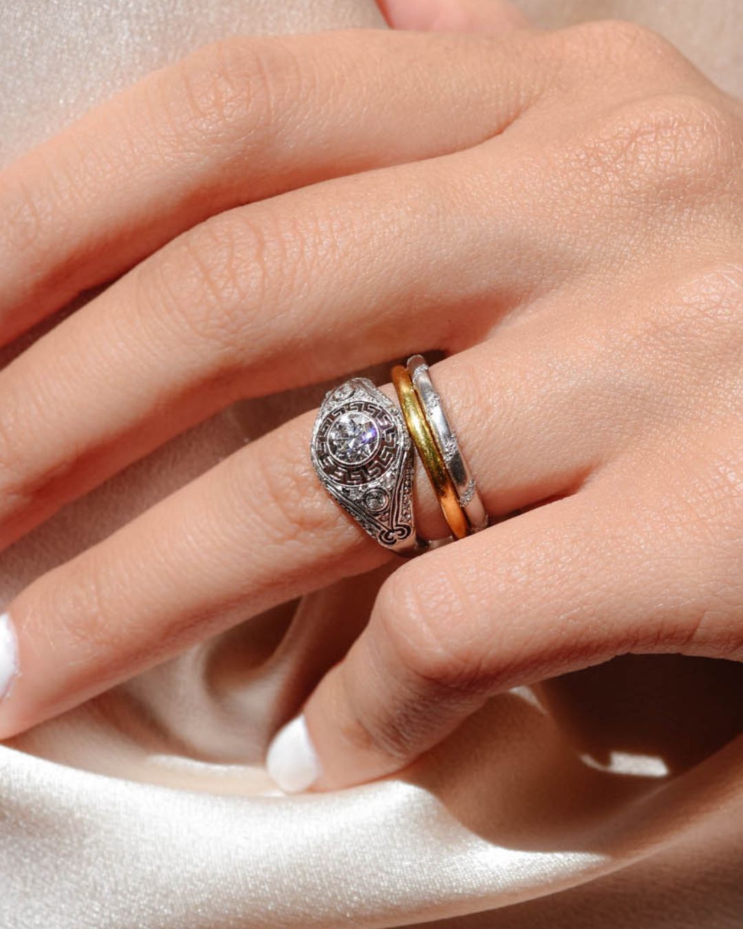 vintage bezel engagement ring
