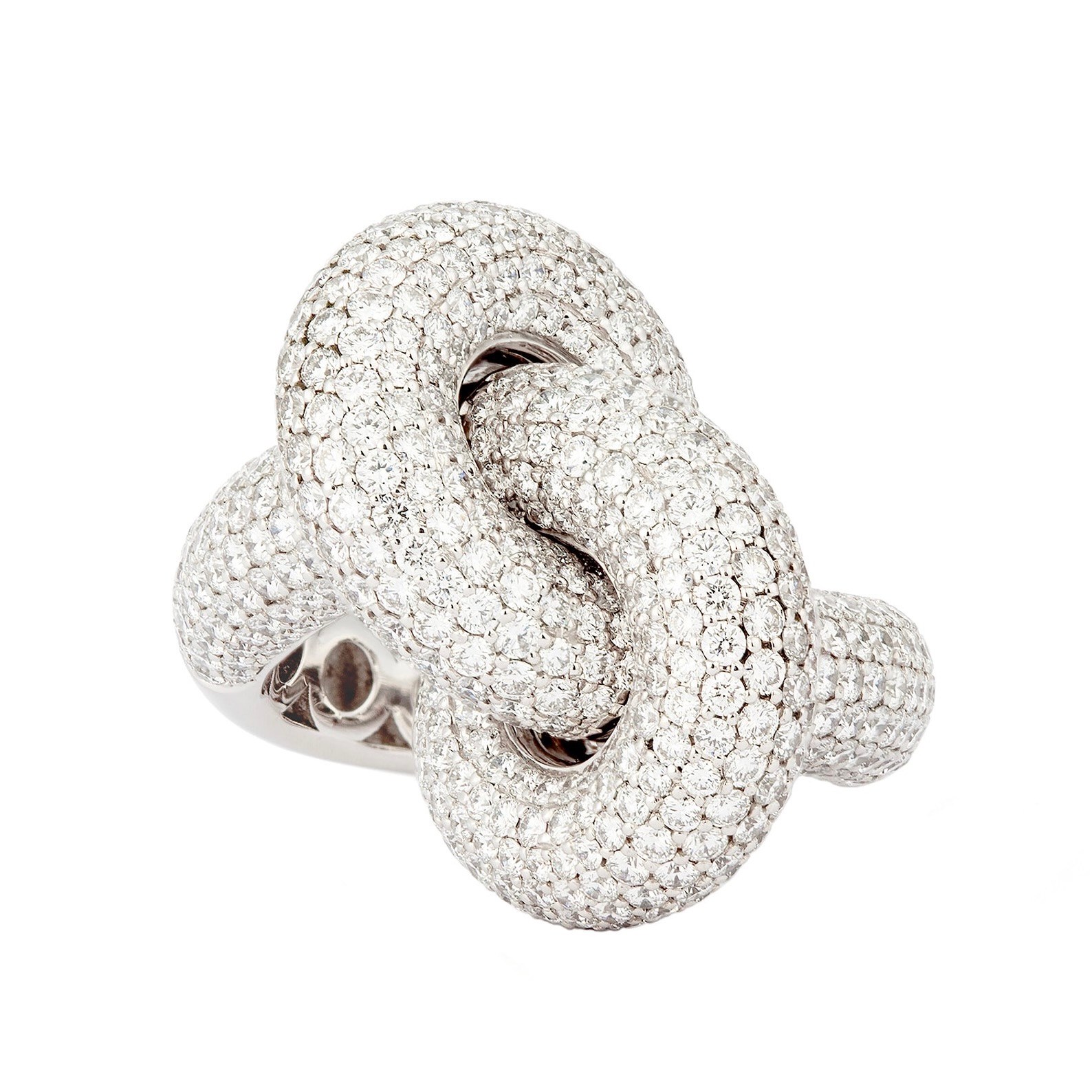 Engelbert The Big Diamond Legacy Knot Ring - White Gold, $28,600, brokenenglishjewelry.com